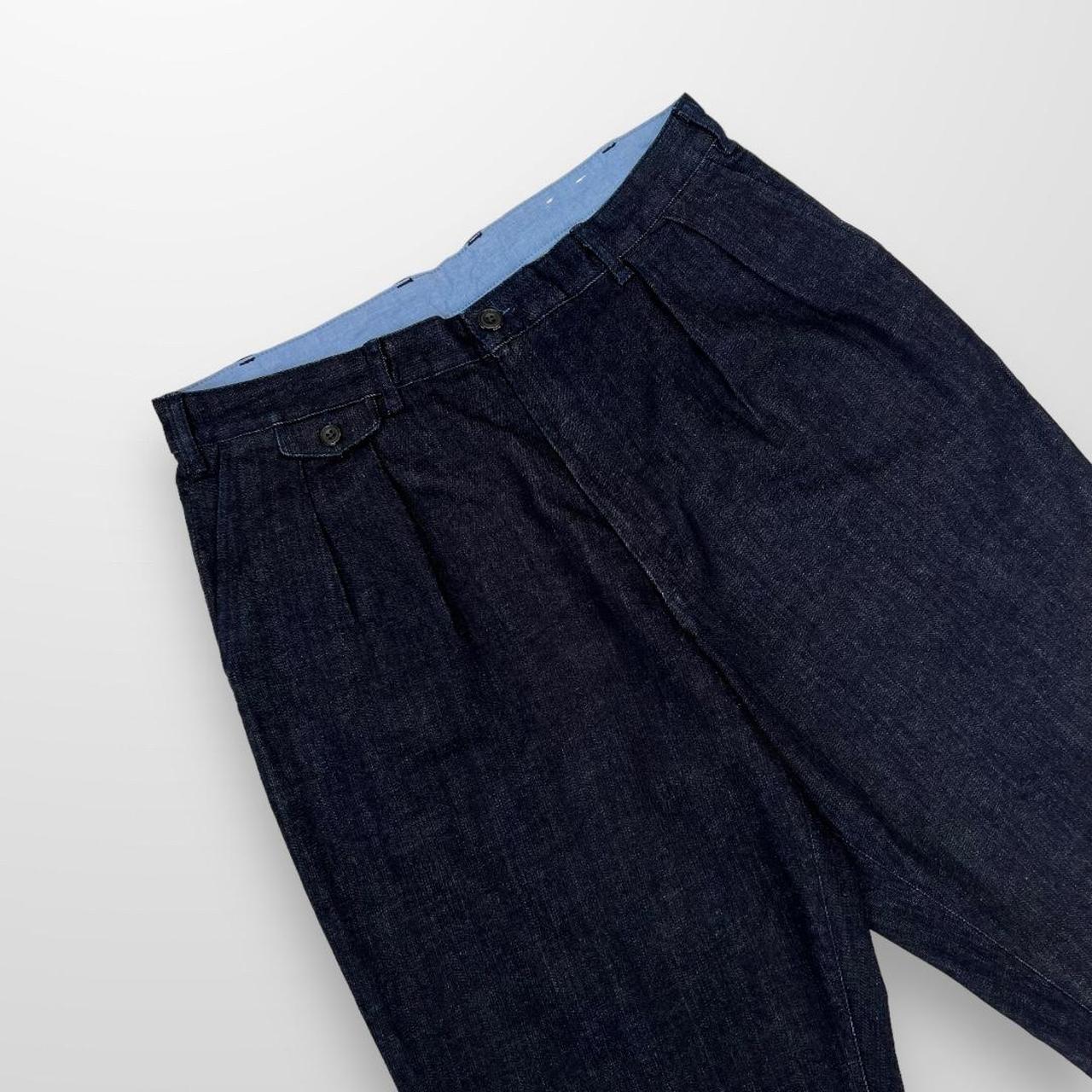 Beams Plus 2 Pleats Denim Pant / Jeans In Indigo Blue