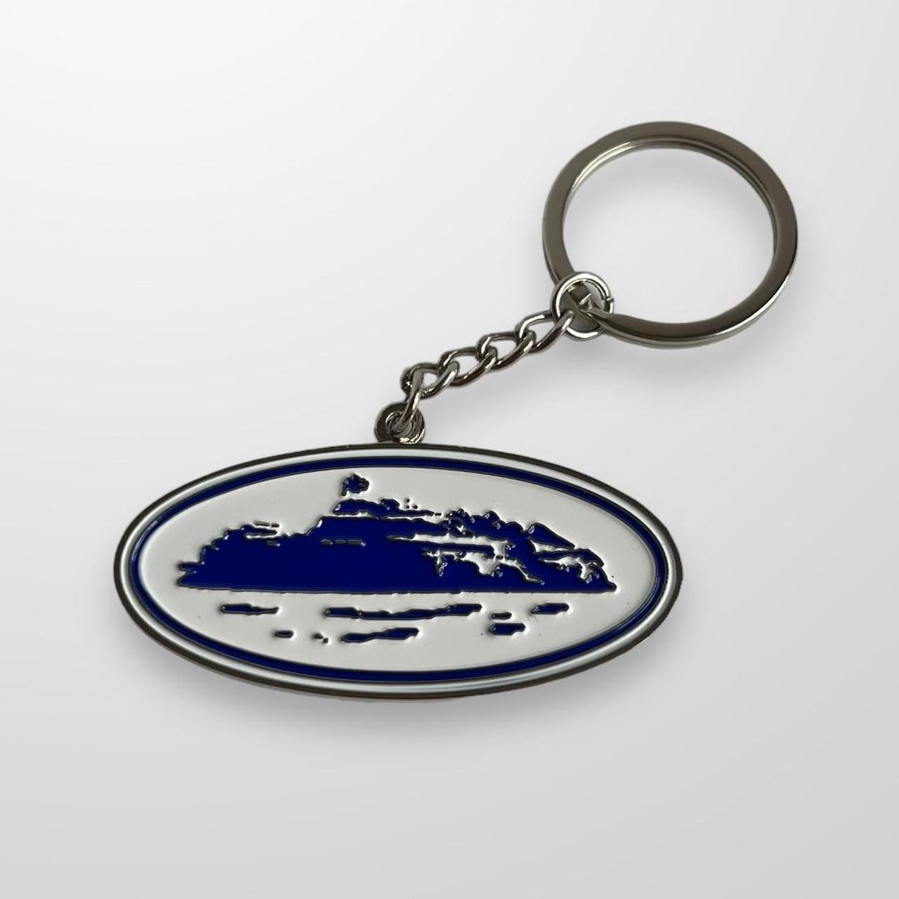 Corteiz Alcatraz Keyring In Blue & White