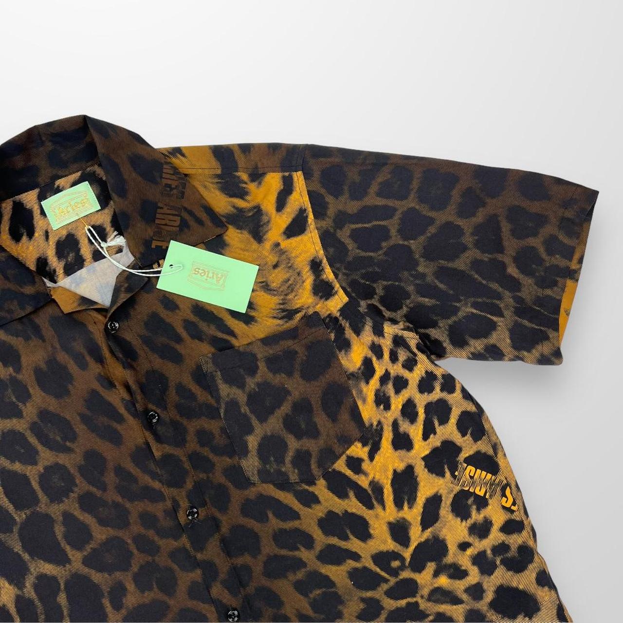 Aries Leopard Hawaiian Shirt In Brown / Multi