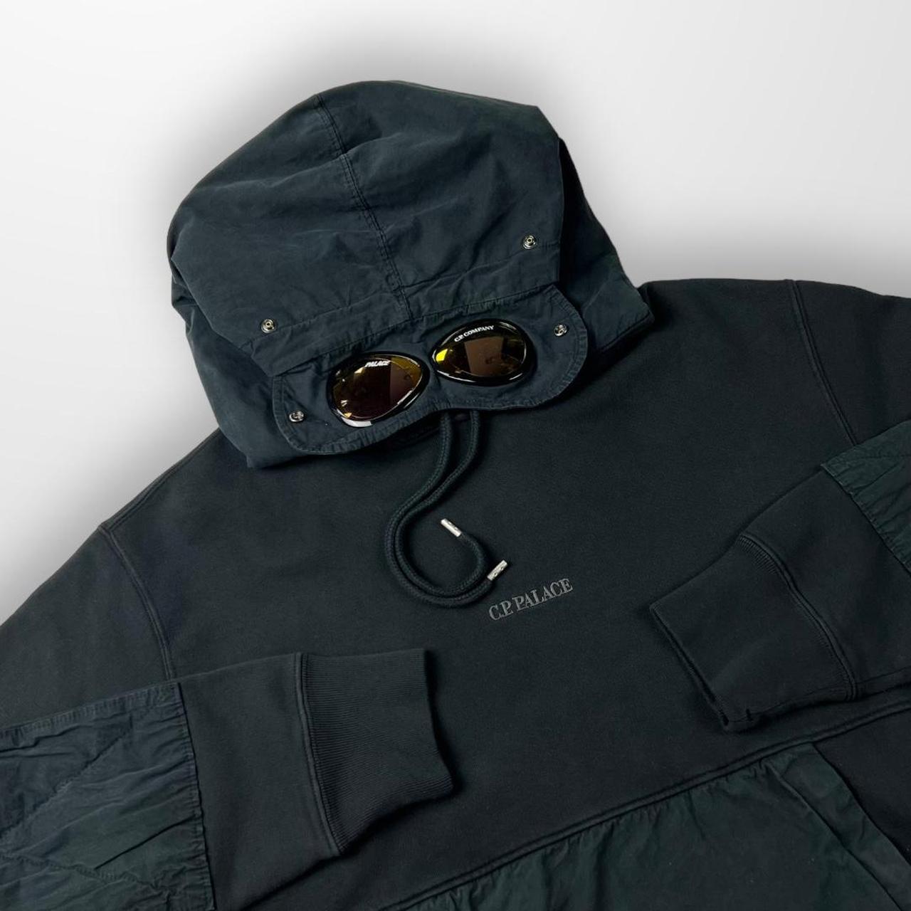 CP Company x Palace Cotton Fleece Hooded Sweatshirt In Black
