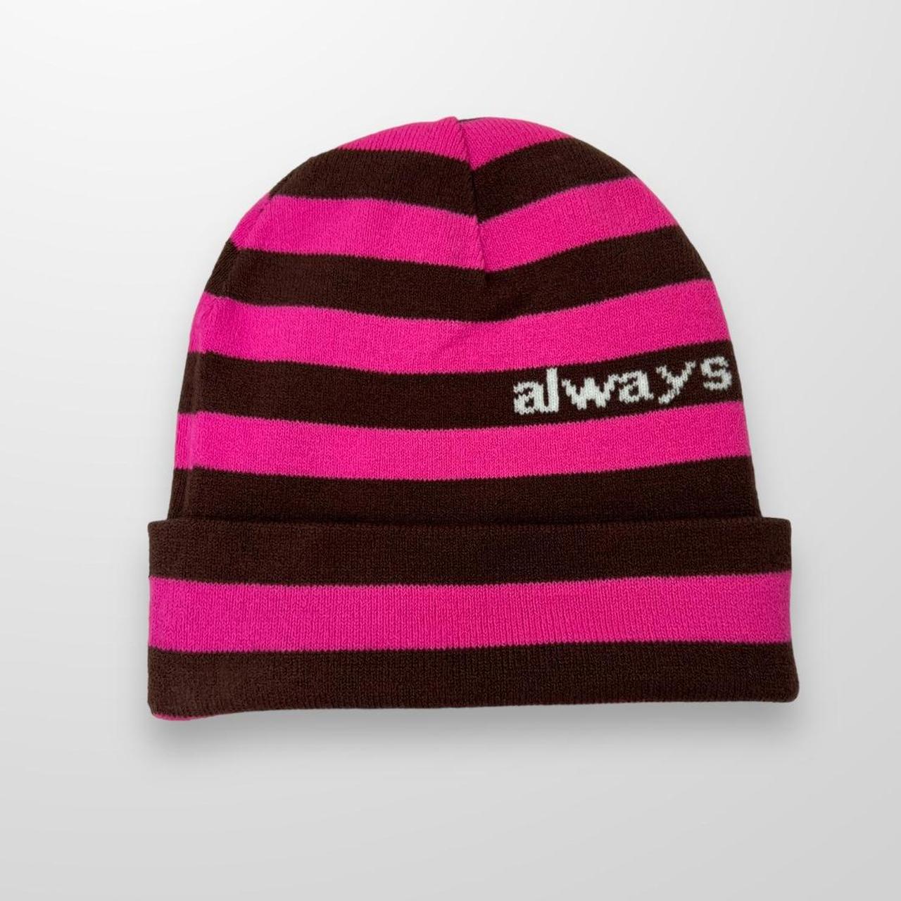 ADWYSD Reversible Beanie In Brown & Pink