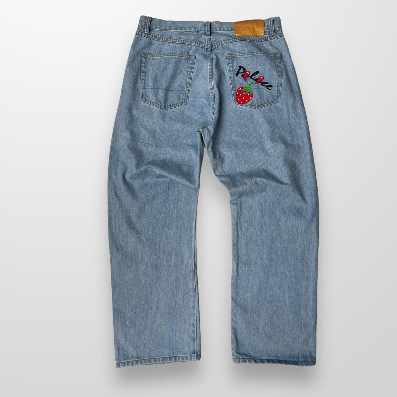 Palace Duck Bomb Panel Jeans In Stone Wash Blue
