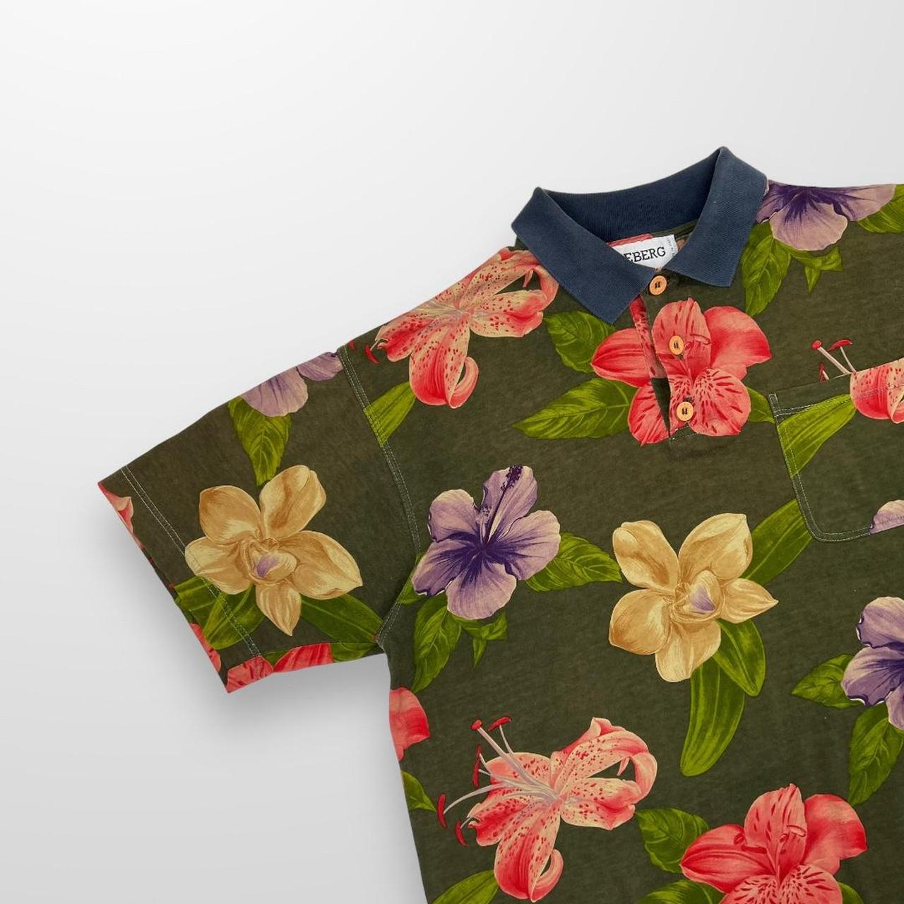 Vintage Iceberg Polo T-Shirt In Floral Print