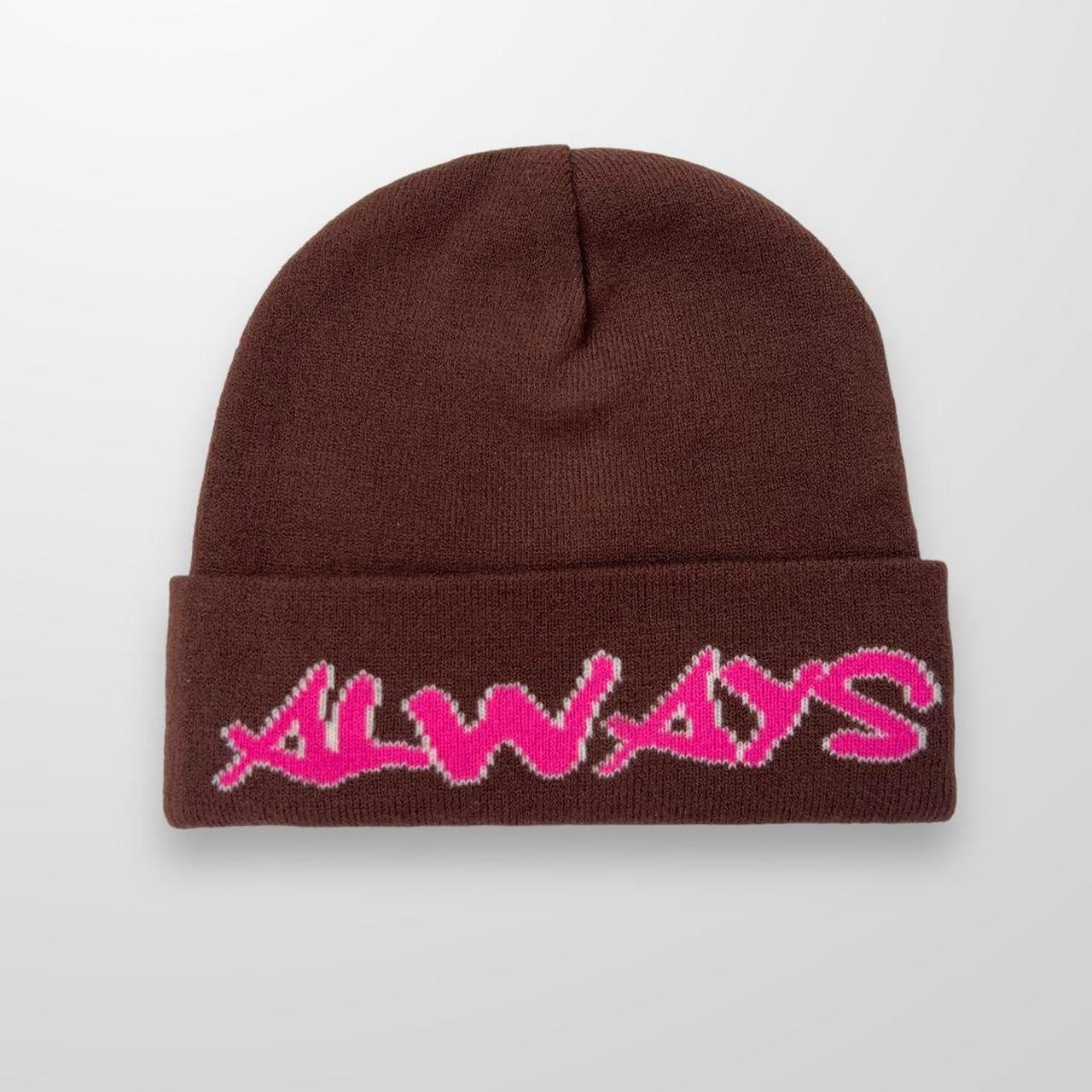 ADWYSD Reversible Beanie In Brown & Pink