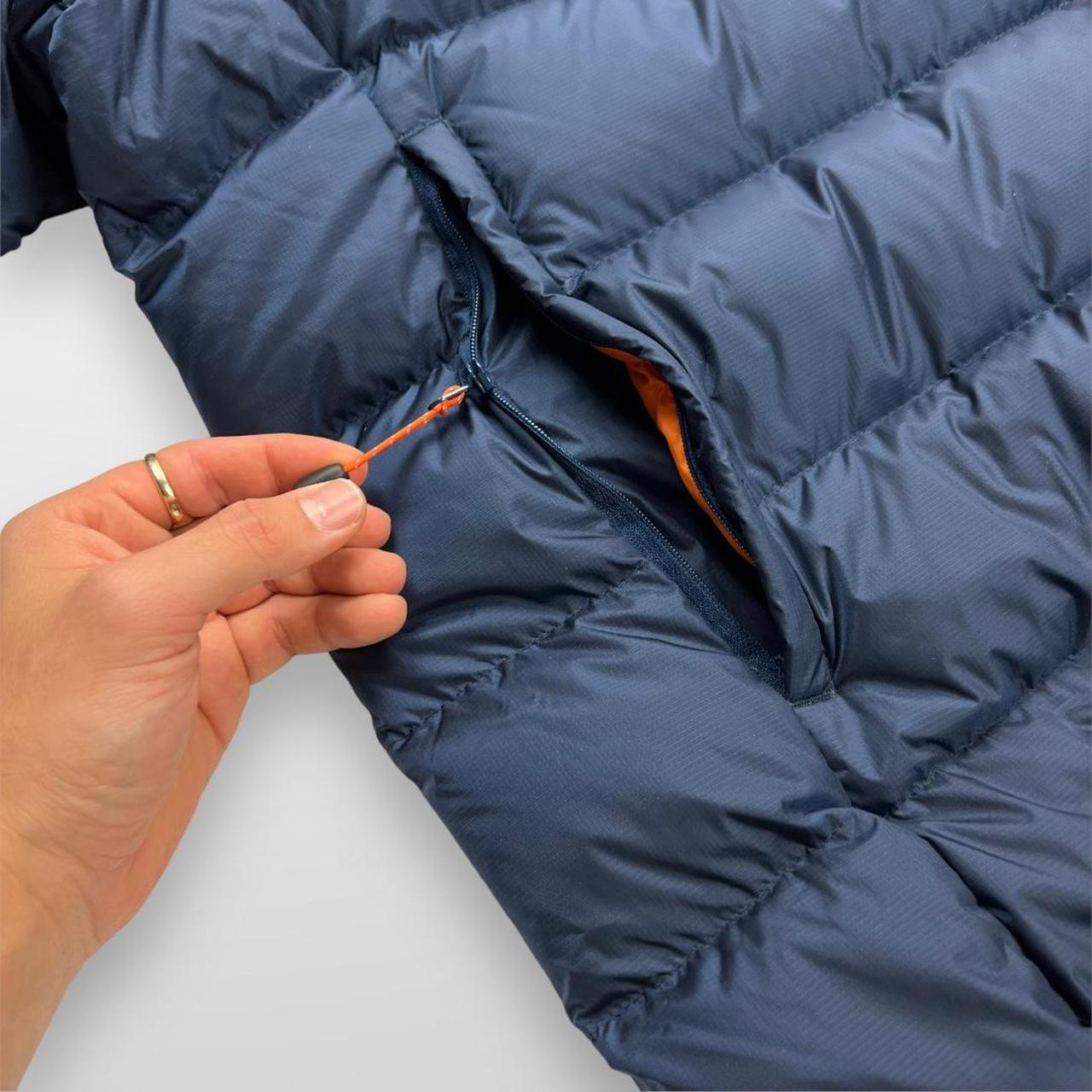 Mountain Equipment Lightline Puffer Jacket In Navy & Orange