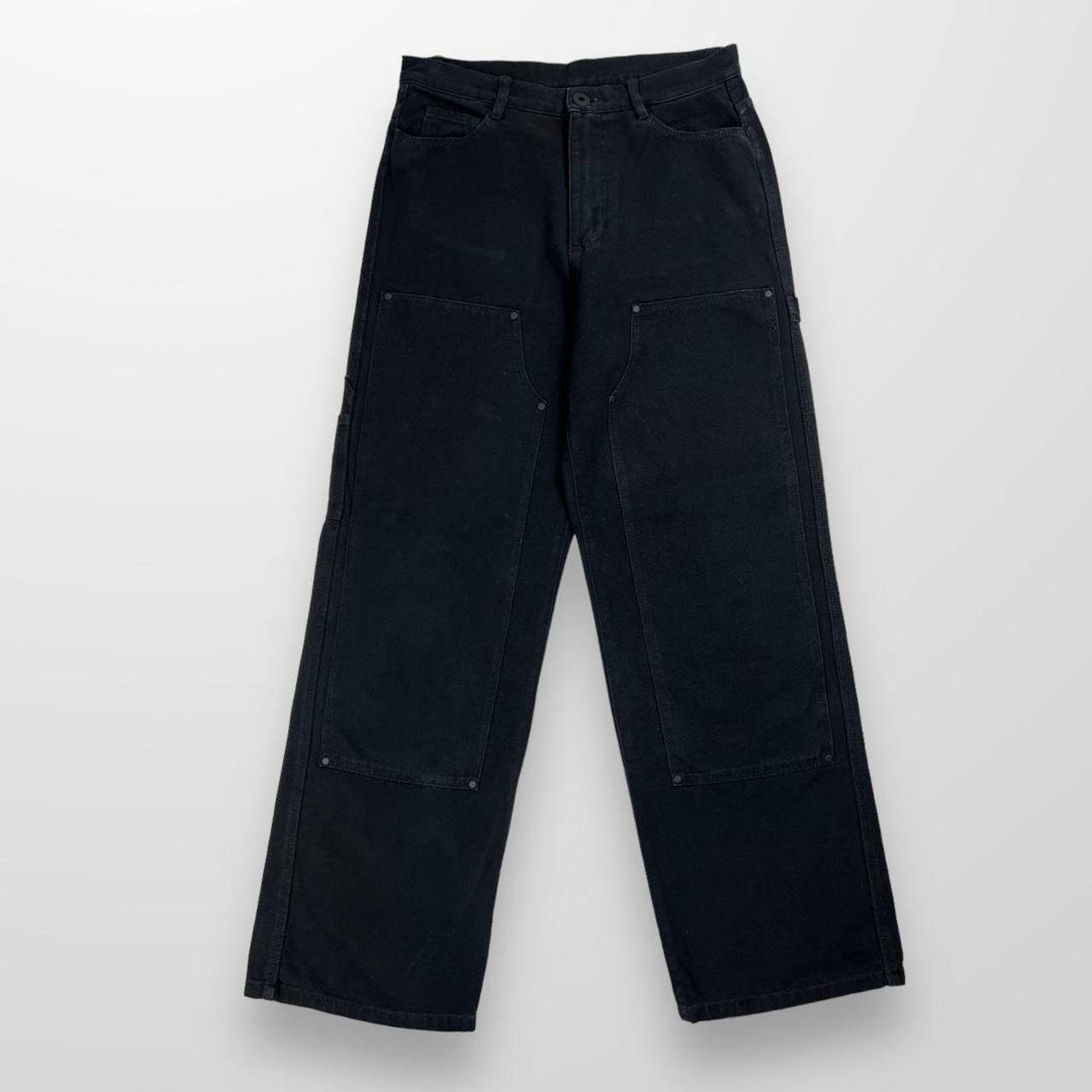 Brain Dead Canvas Gardening Pant / Carpenter Pants In Washed Black