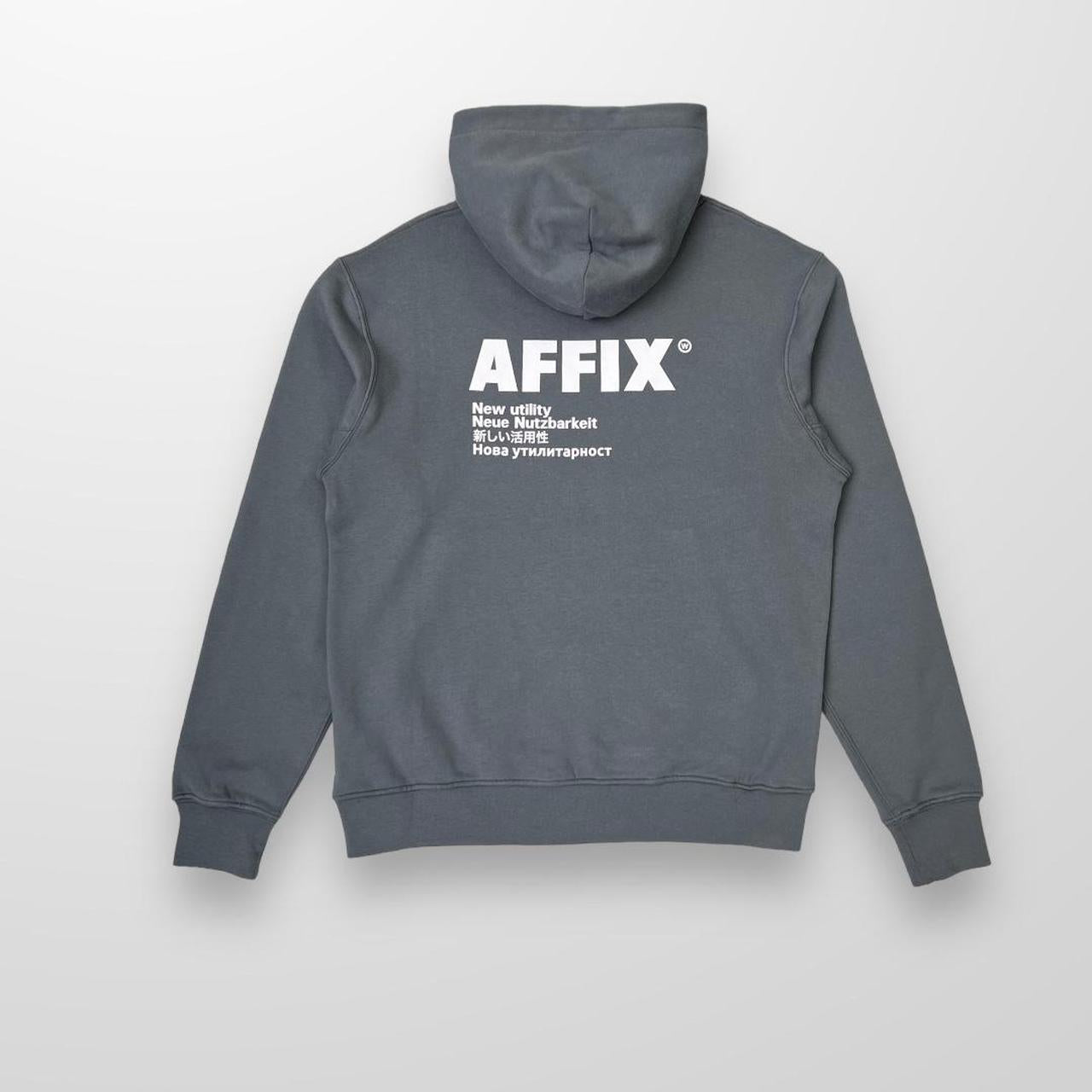 Affix AFFXWRKS Standardised Hooded Sweatshirt In Dark Grey