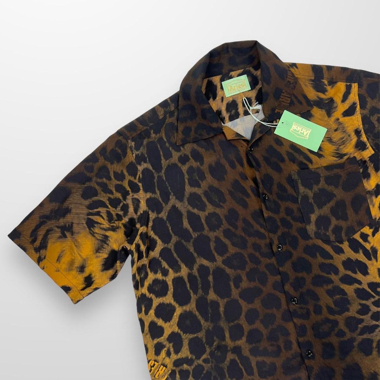 Aries Leopard Hawaiian Shirt In Brown / Multi
