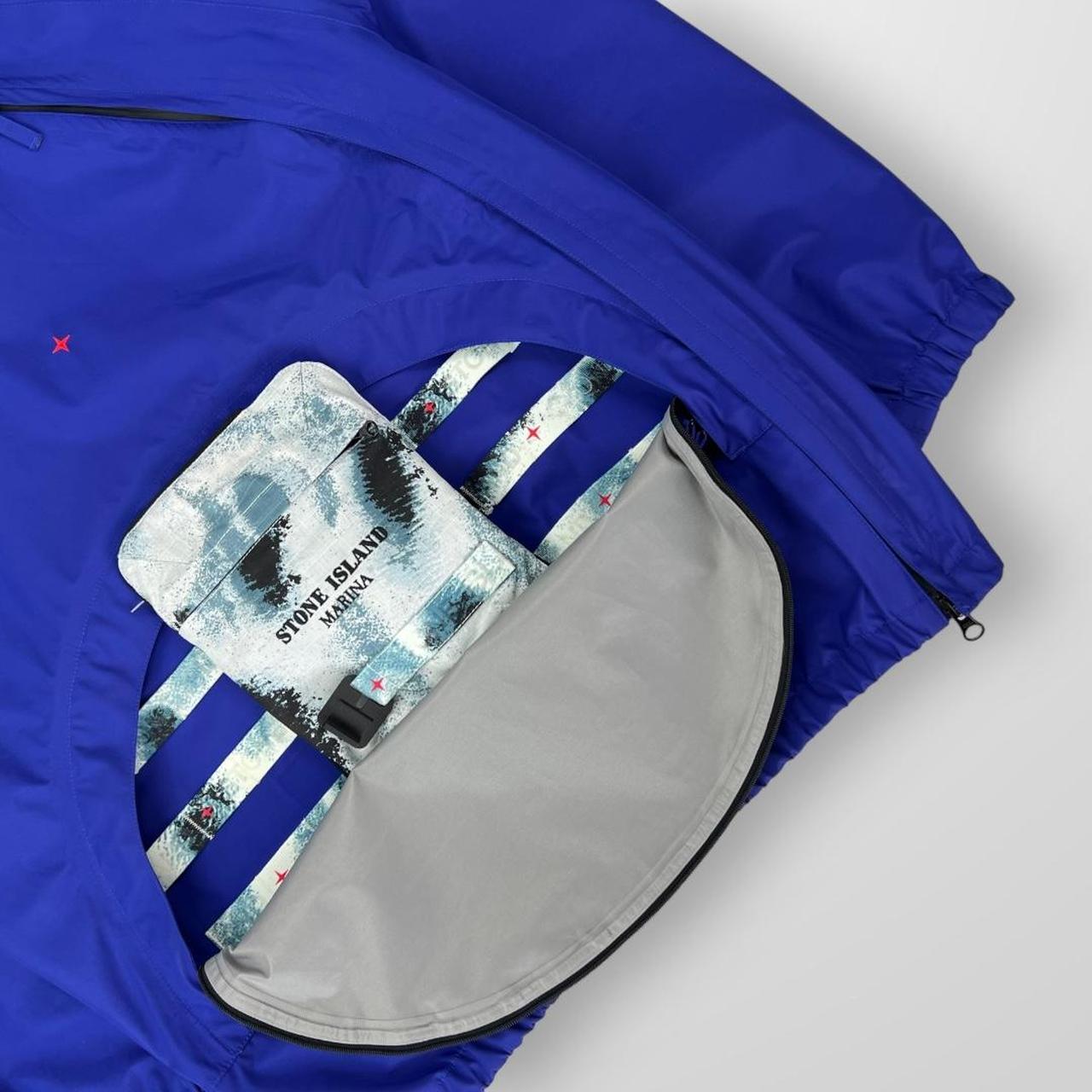 Stone Island Marina Gore-Tex Pullover / Zip Up Jacket In Blue W/ Stone Island Bag