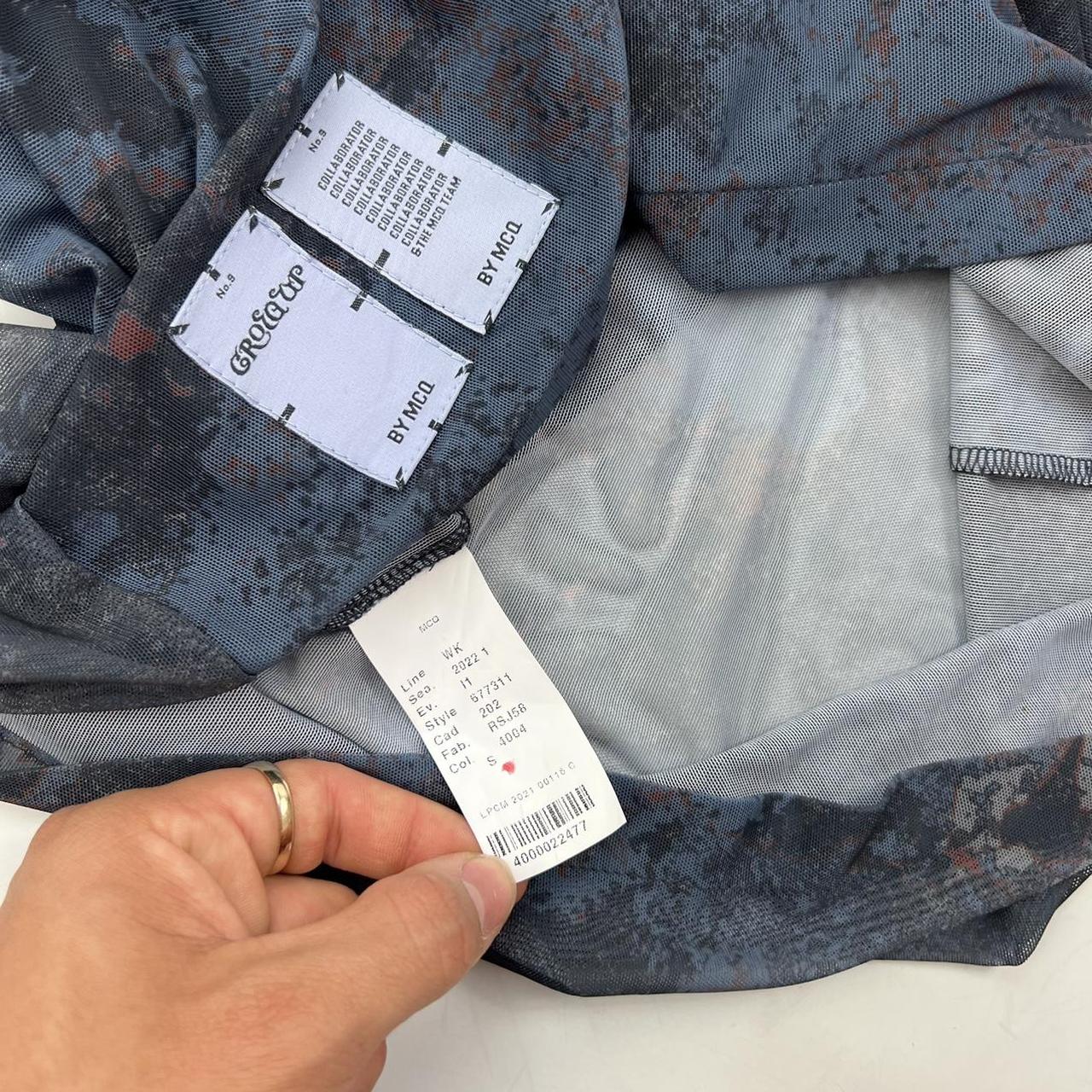 Alexander McQueen MCQ All Over Print Sheer Shirt In Navy