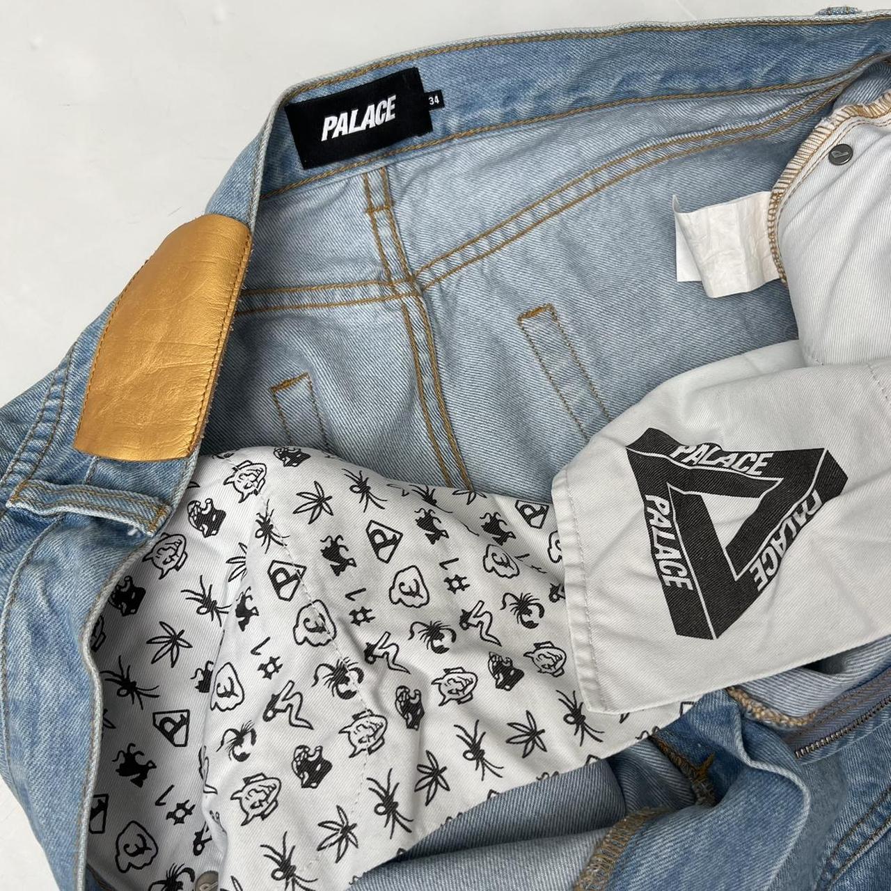Palace Duck Bomb Panel Jeans In Stone Wash Blue