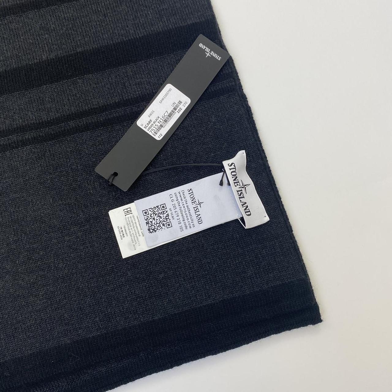 Stone Island Compass Scarf In Black & Grey
