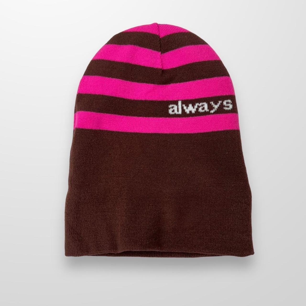 ADWYSD Reversible Beanie In Brown & Pink