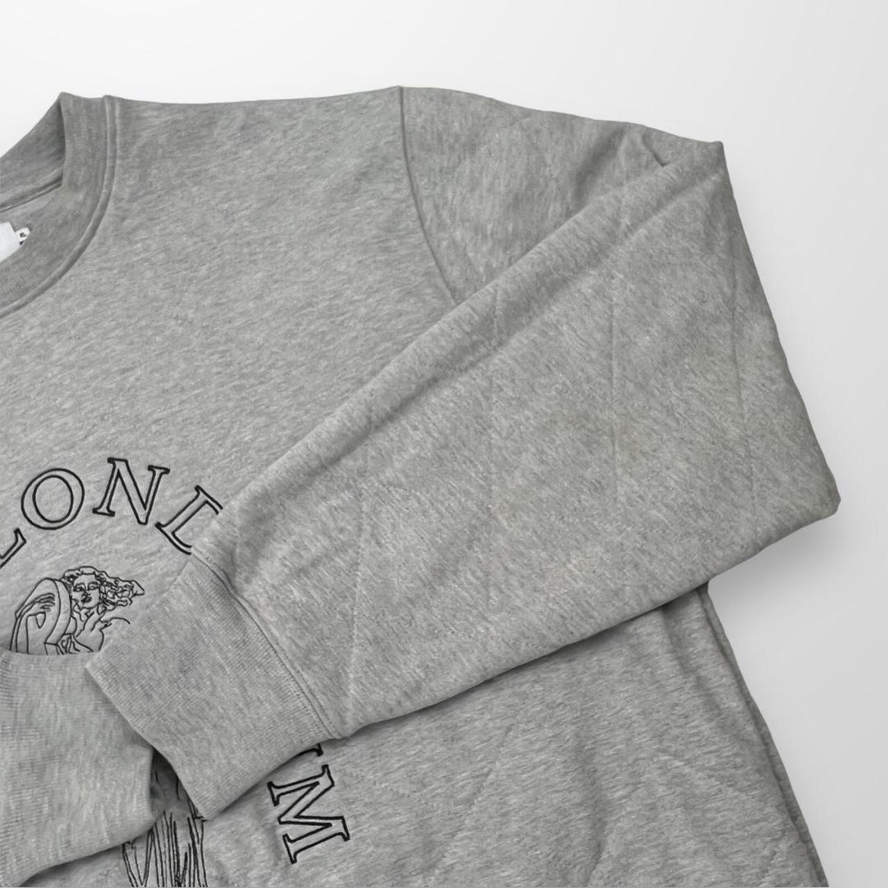 Palace Londinium Quilted Crewneck Sweatshirt In Grey