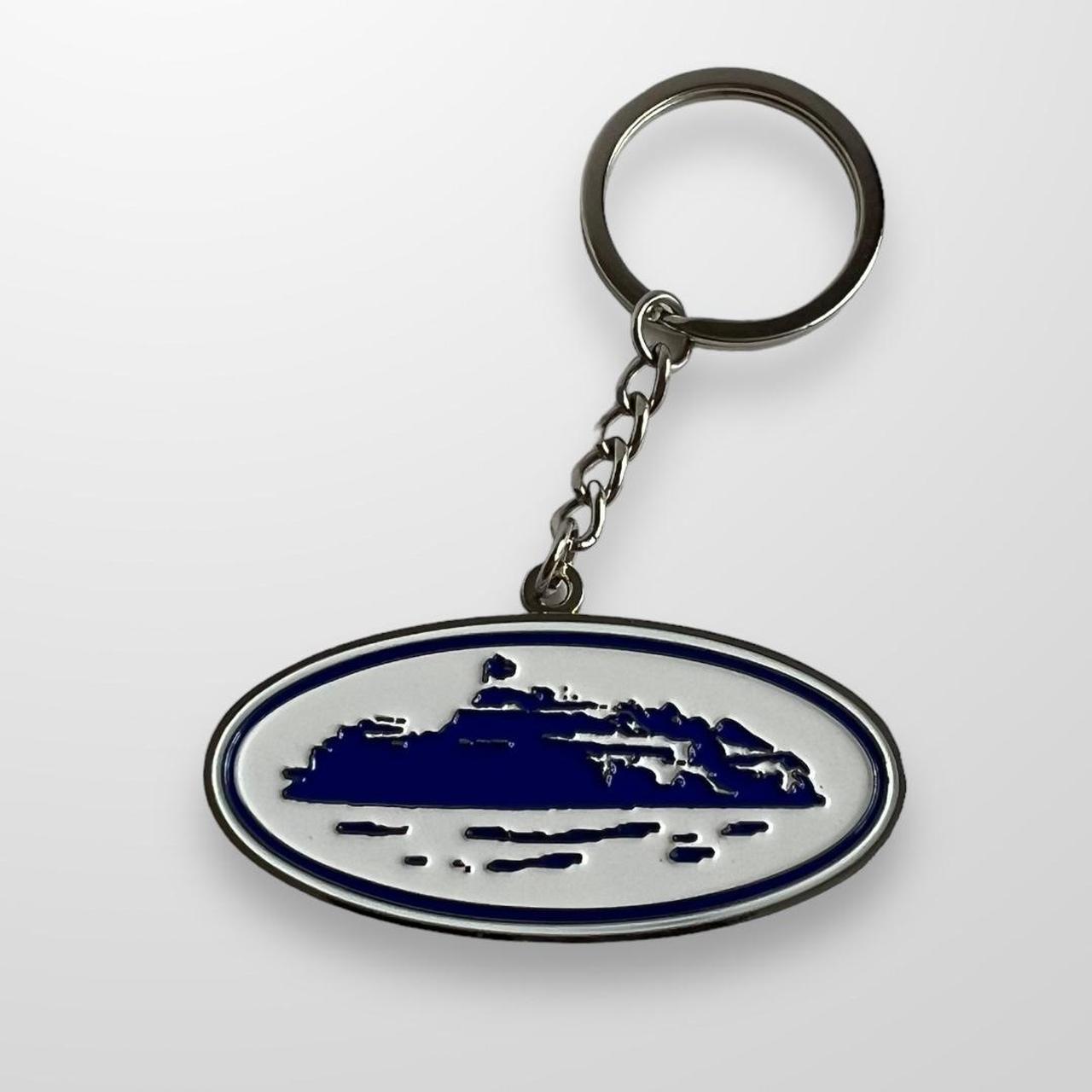 Corteiz Alcatraz Keyring In Blue & White