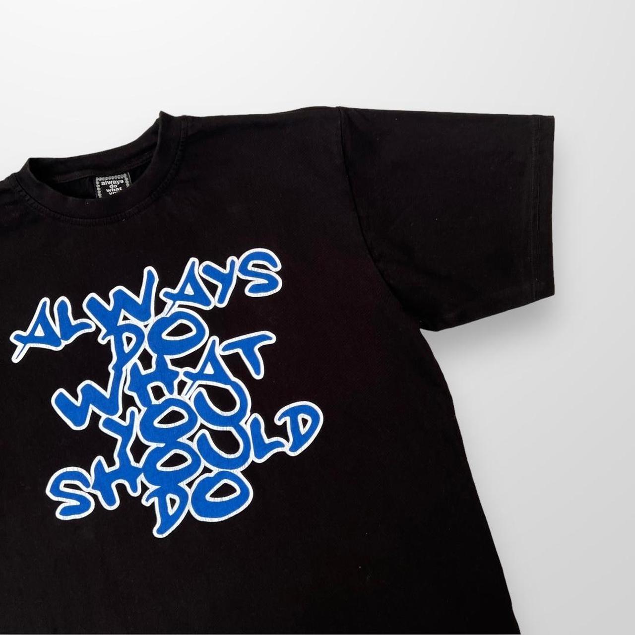 ADWYSD T-Shirt In Black & Blue Graffiti Print