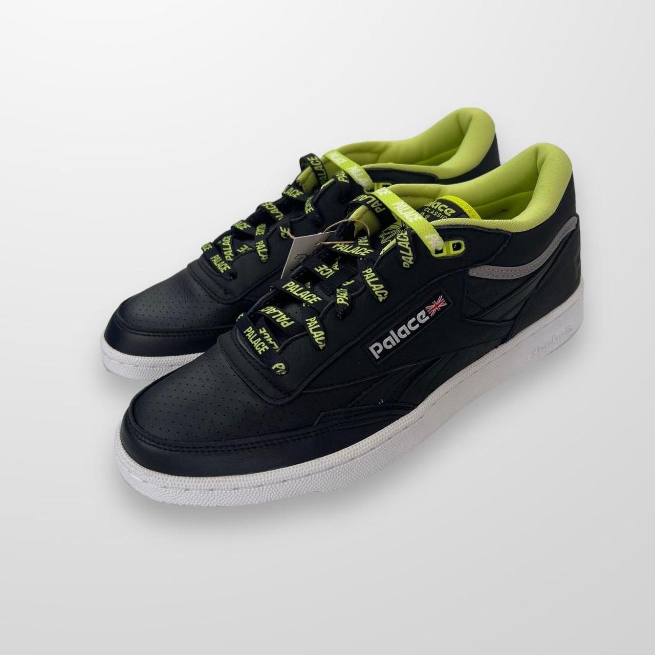 Palace x Reebok Club C Mid II Revenge Trainers In Black Acid Yellow