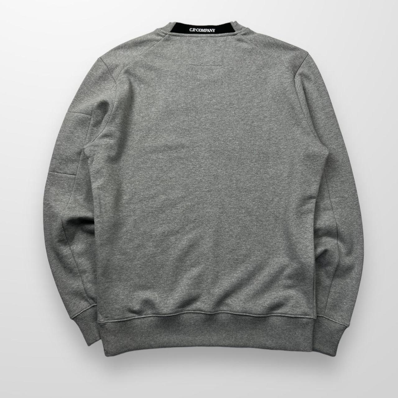 CP Company Diagonal Raised Fleece Crew Neck Sweatshirt In Grey