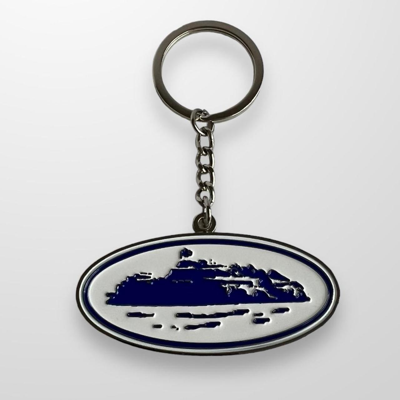 Corteiz Alcatraz Keyring In Blue & White