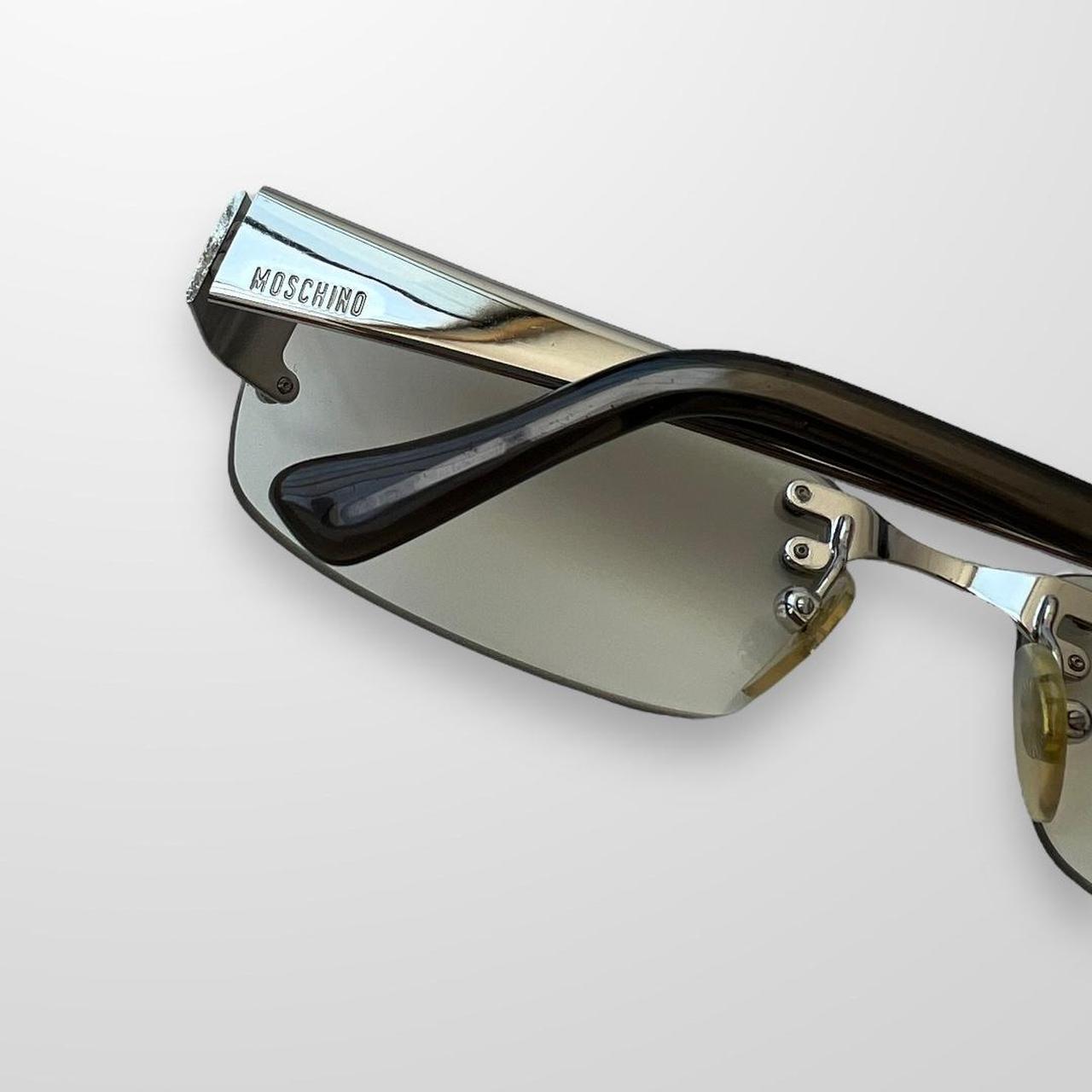 Vintage Moschino Sunglasses In Silver W Grey Gradient Tint