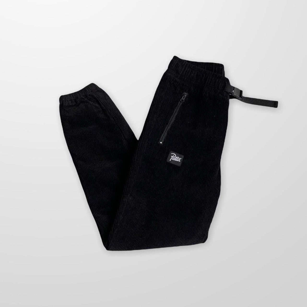 Patta Corduroy Joggger / Cargo Trousers In Black