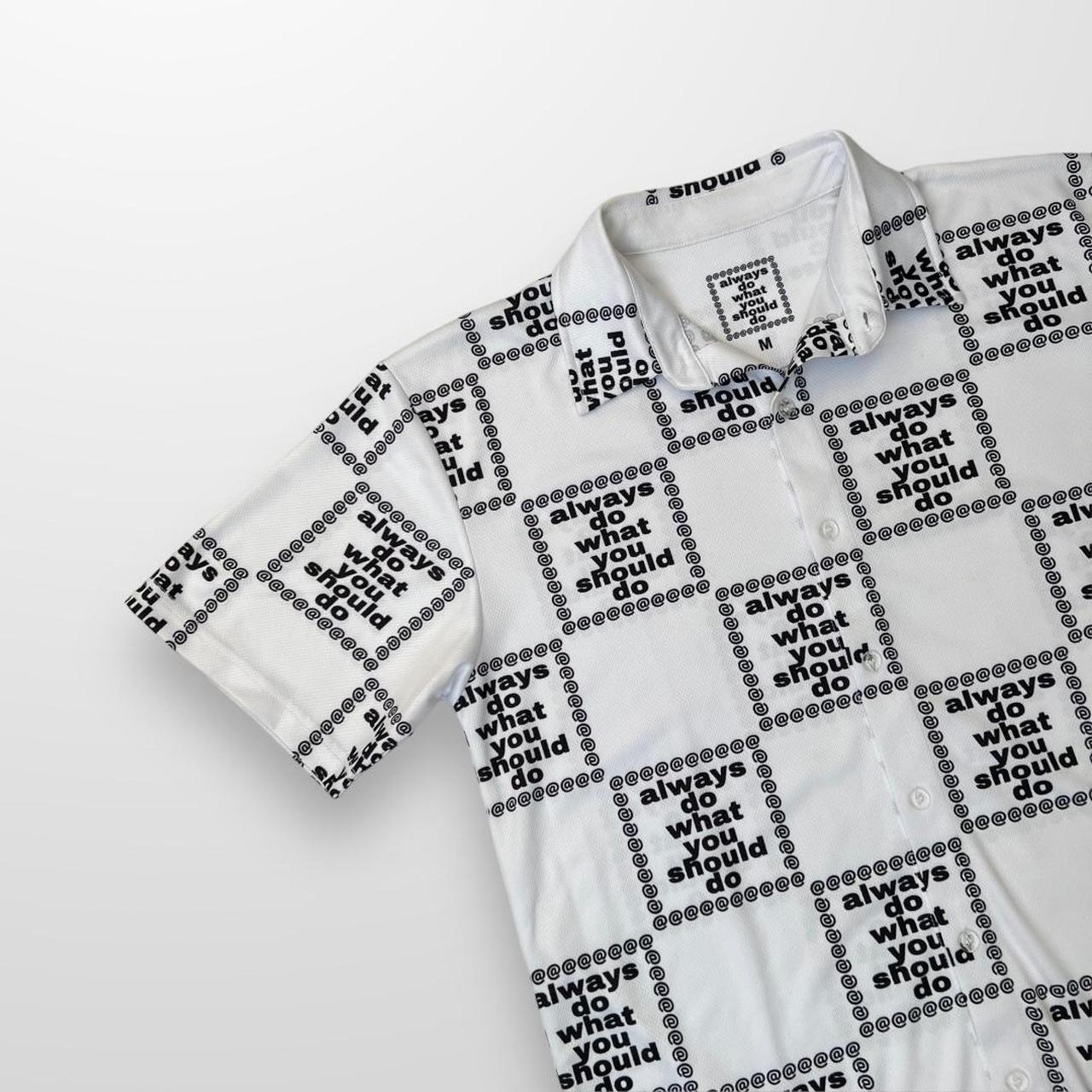 ADWYSD Button Up Shirt In White & Black