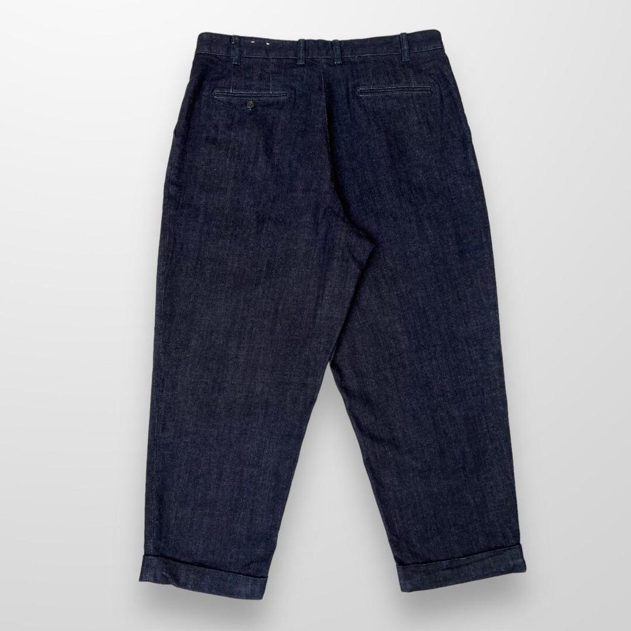 Beams Plus 2 Pleats Denim Pant / Jeans In Indigo Blue
