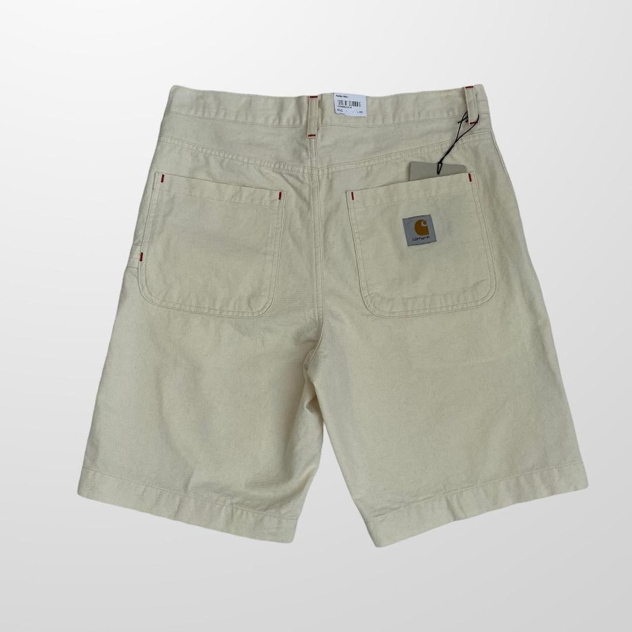 Carhartt WIP Wesley Short In Natural / Off White W/ Red Detailing