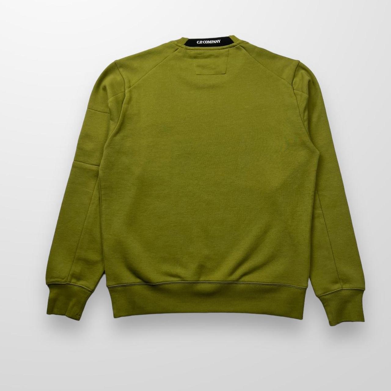 CP Company Crew Neck Diagonal Raised Fleece In Khaki