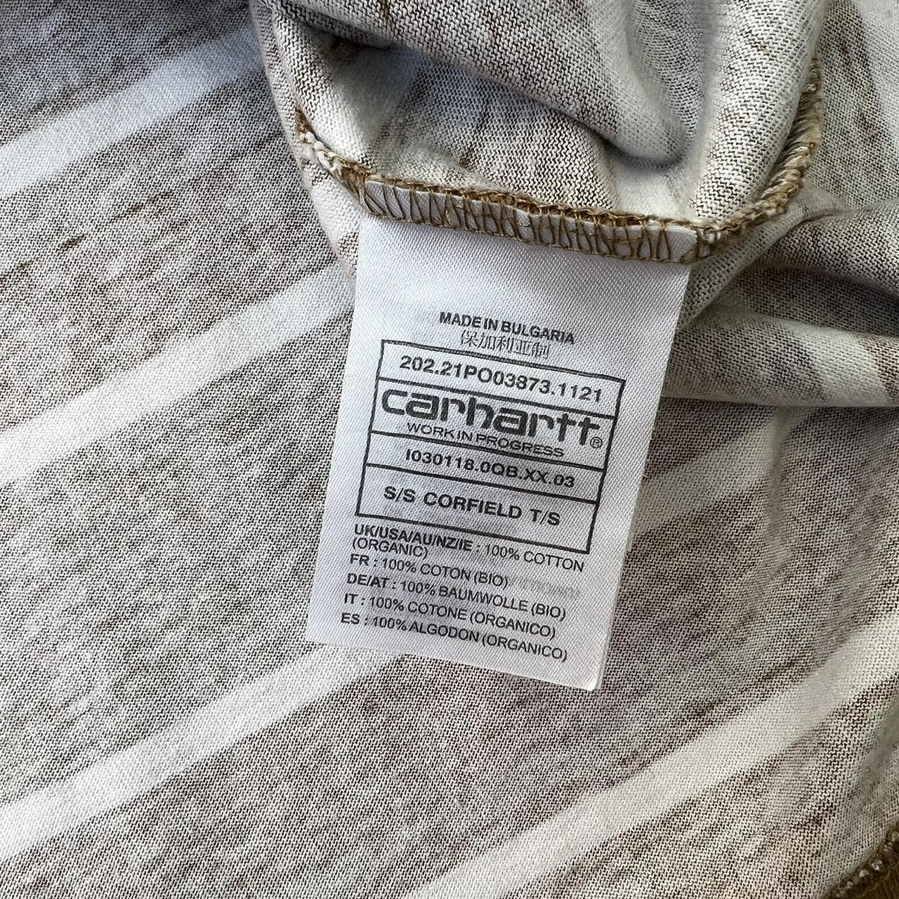 Carhartt WIP Corfield Stripe T-Shirt In "Leather"
