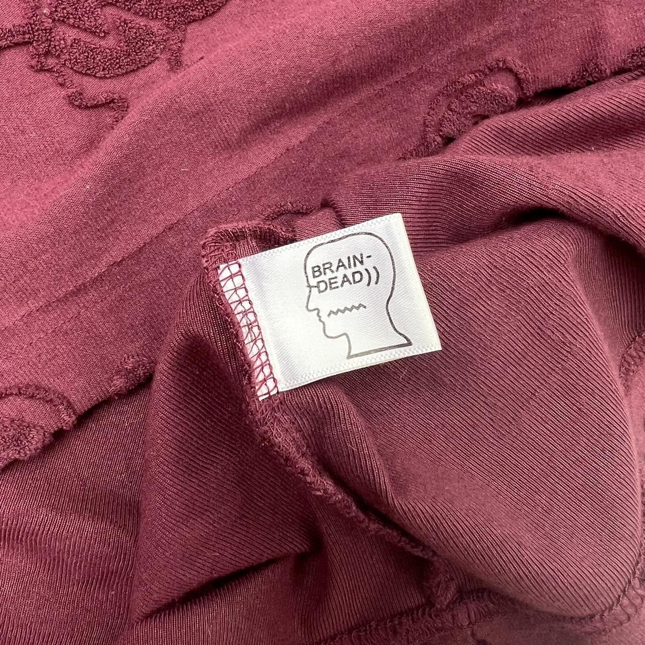 Brain Dead Running Head LS T-Shirt / Light Sweatshirt In Burgundy