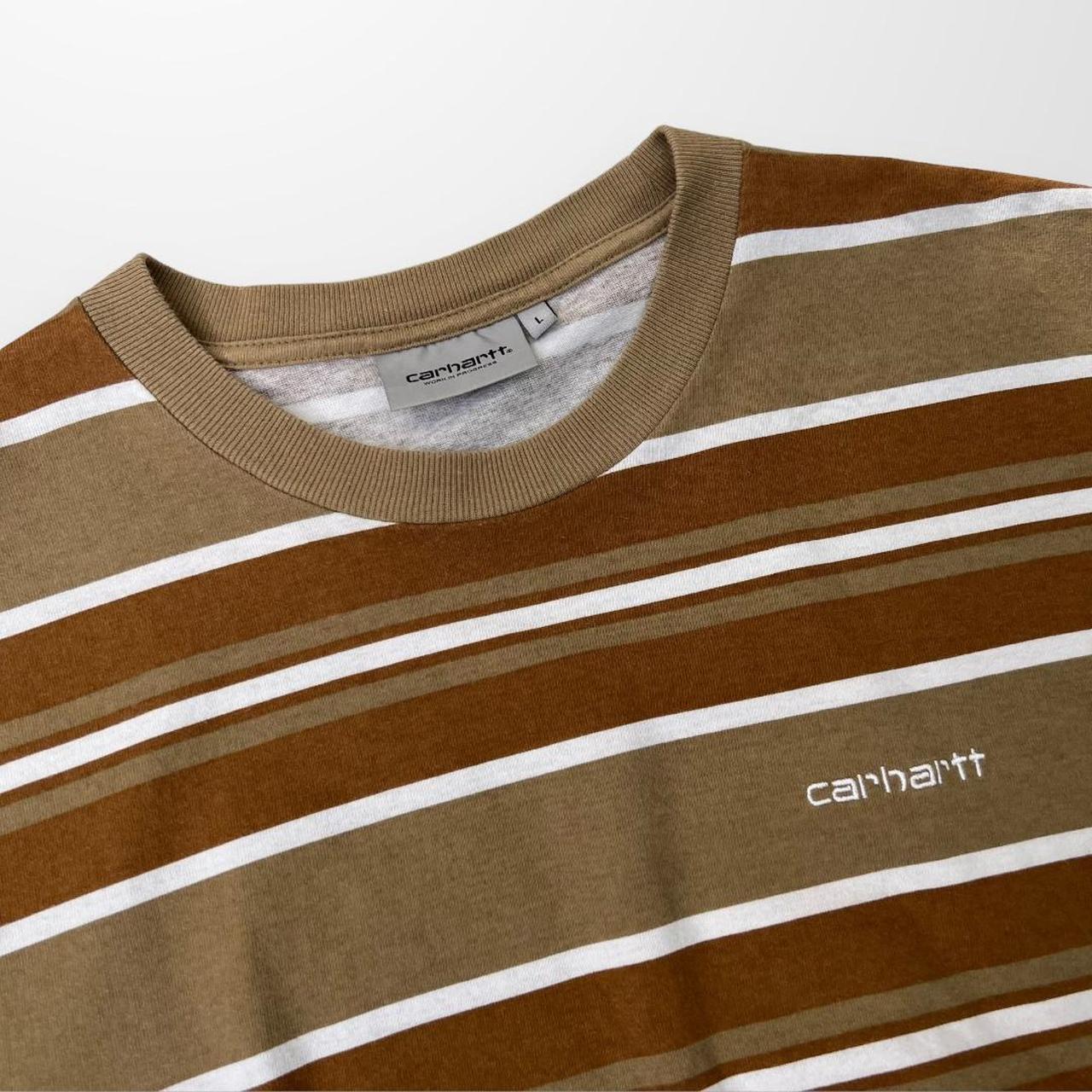 Carhartt WIP Corfield Stripe T-Shirt In "Leather"