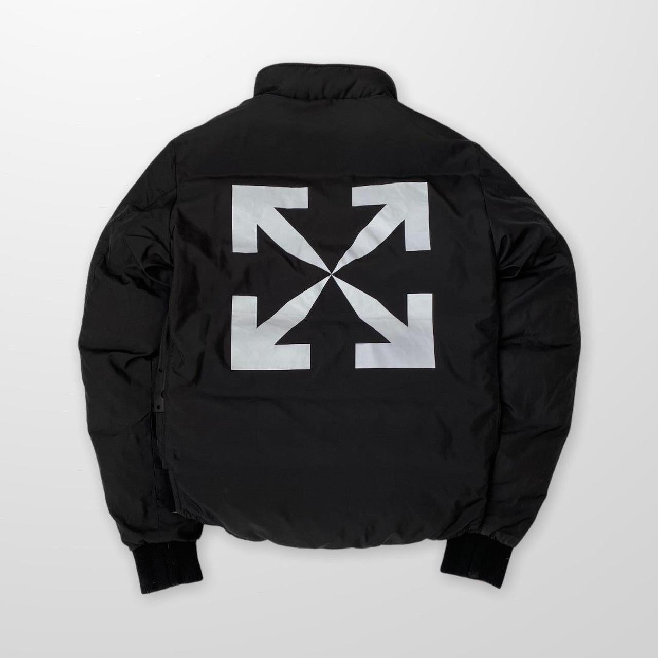 Off-White Reversible Puffer Jacket In Black & Yellow