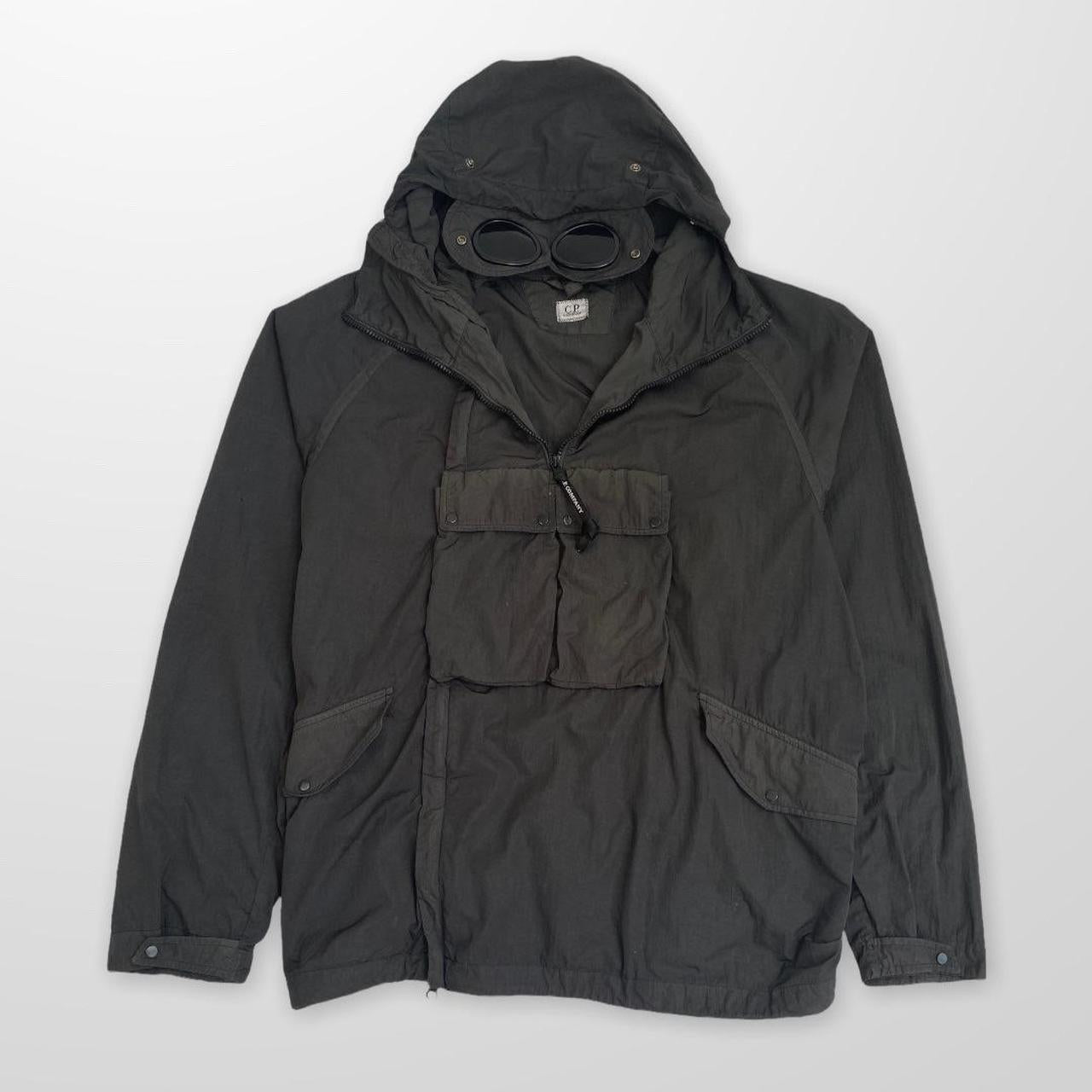 CP Company Chrome Re-Colour Popover Goggle Jacket In Faded Black
