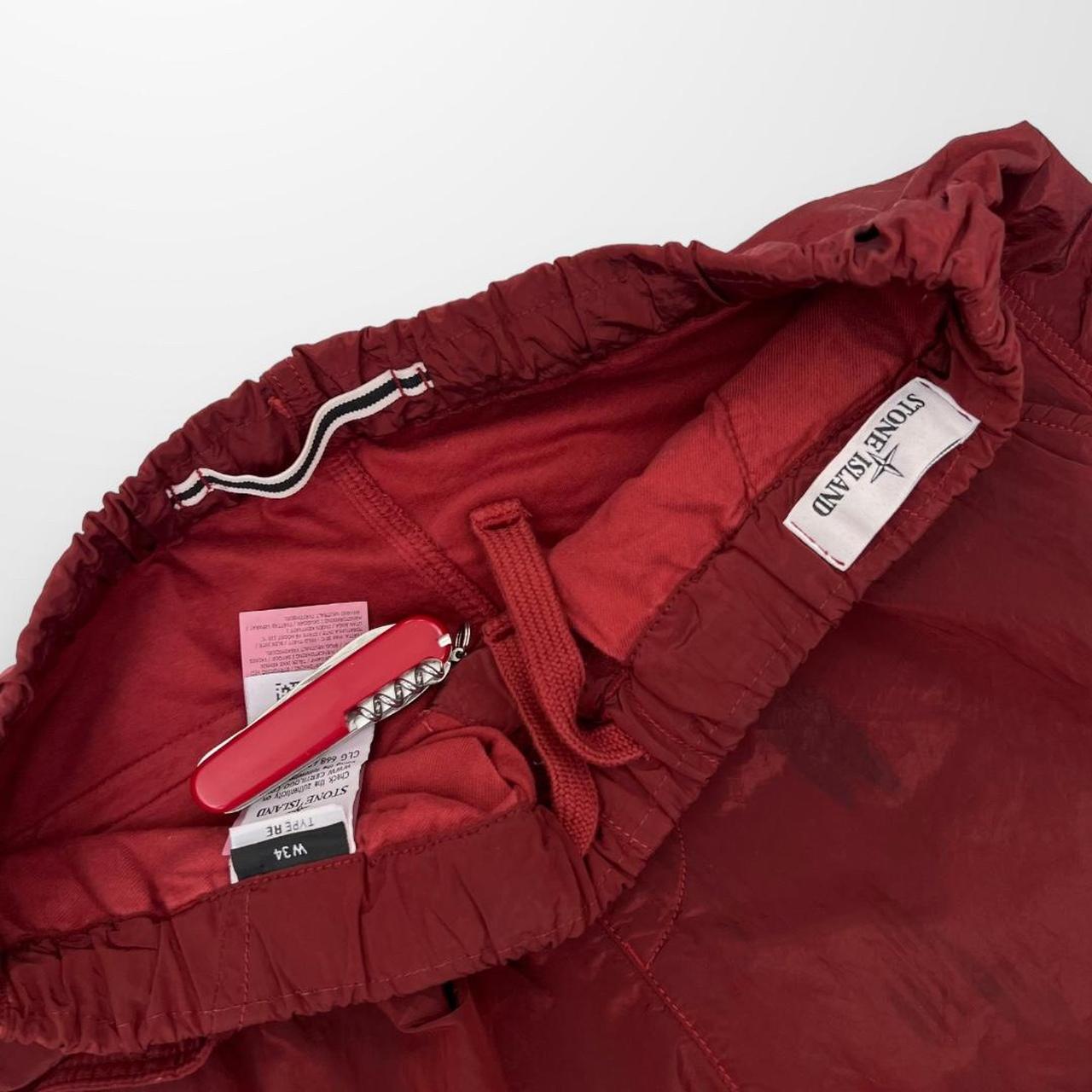 Stone Island Nylon Metal Shimmer Trousers In Red
