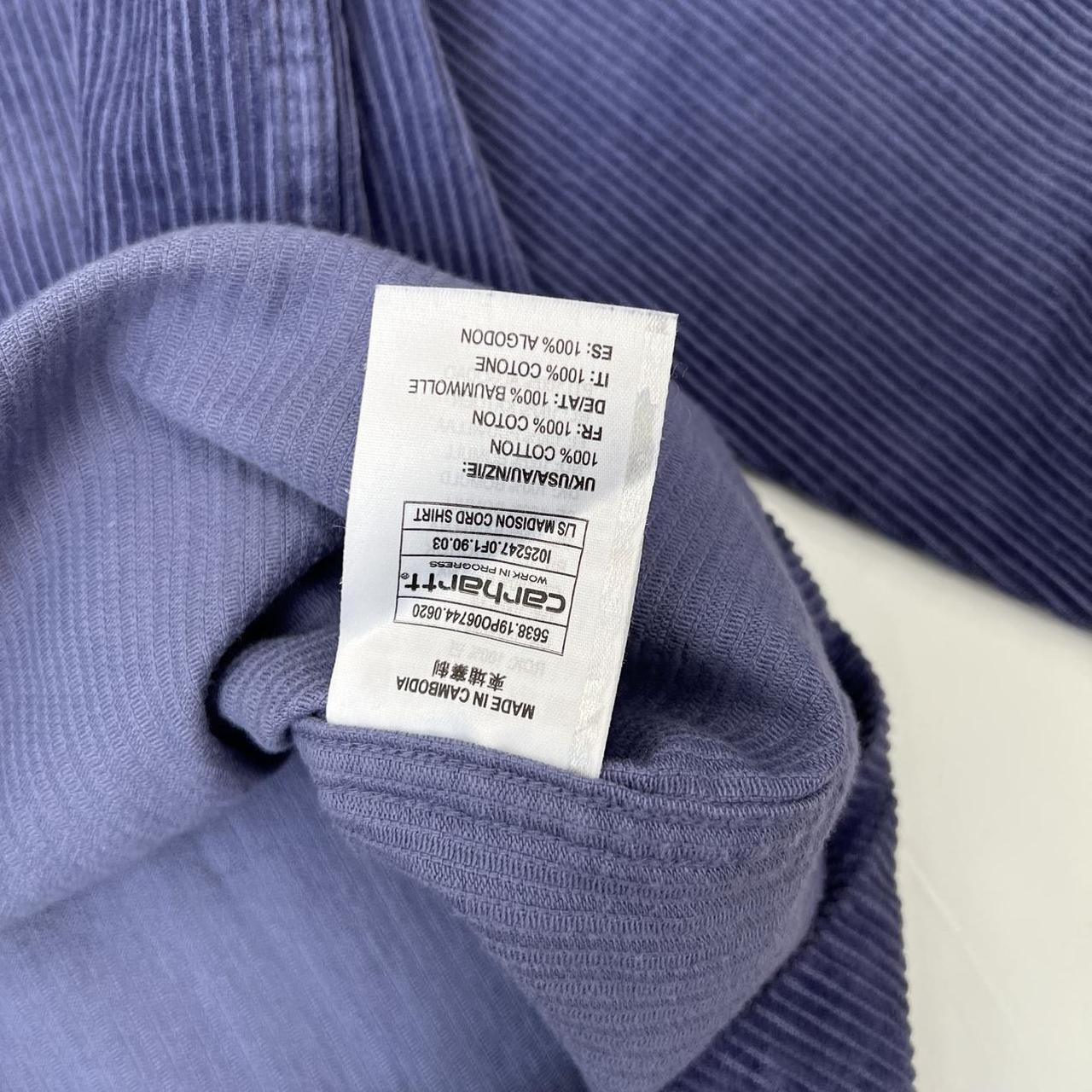 Carhartt WIP LS Madison Cord Shirt In Blue / Purple