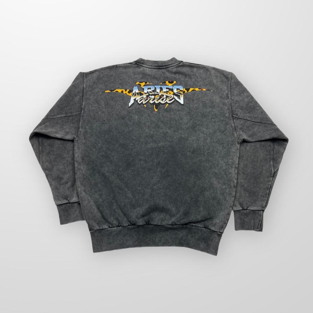 Aries Chrome Desert Sweatshirt In Acid Wash / Dark Grey