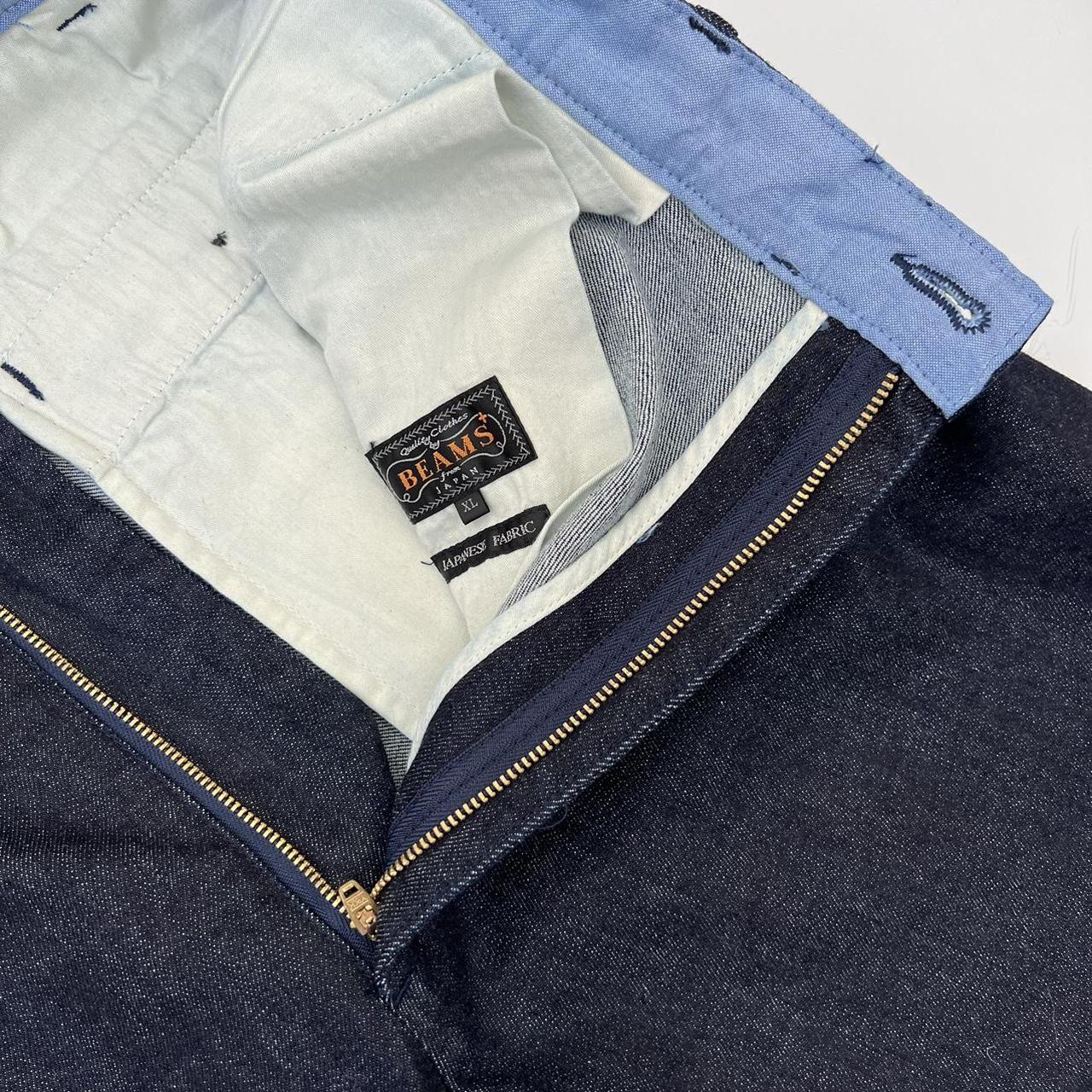 Beams Plus 2 Pleats Denim Pant / Jeans In Indigo Blue