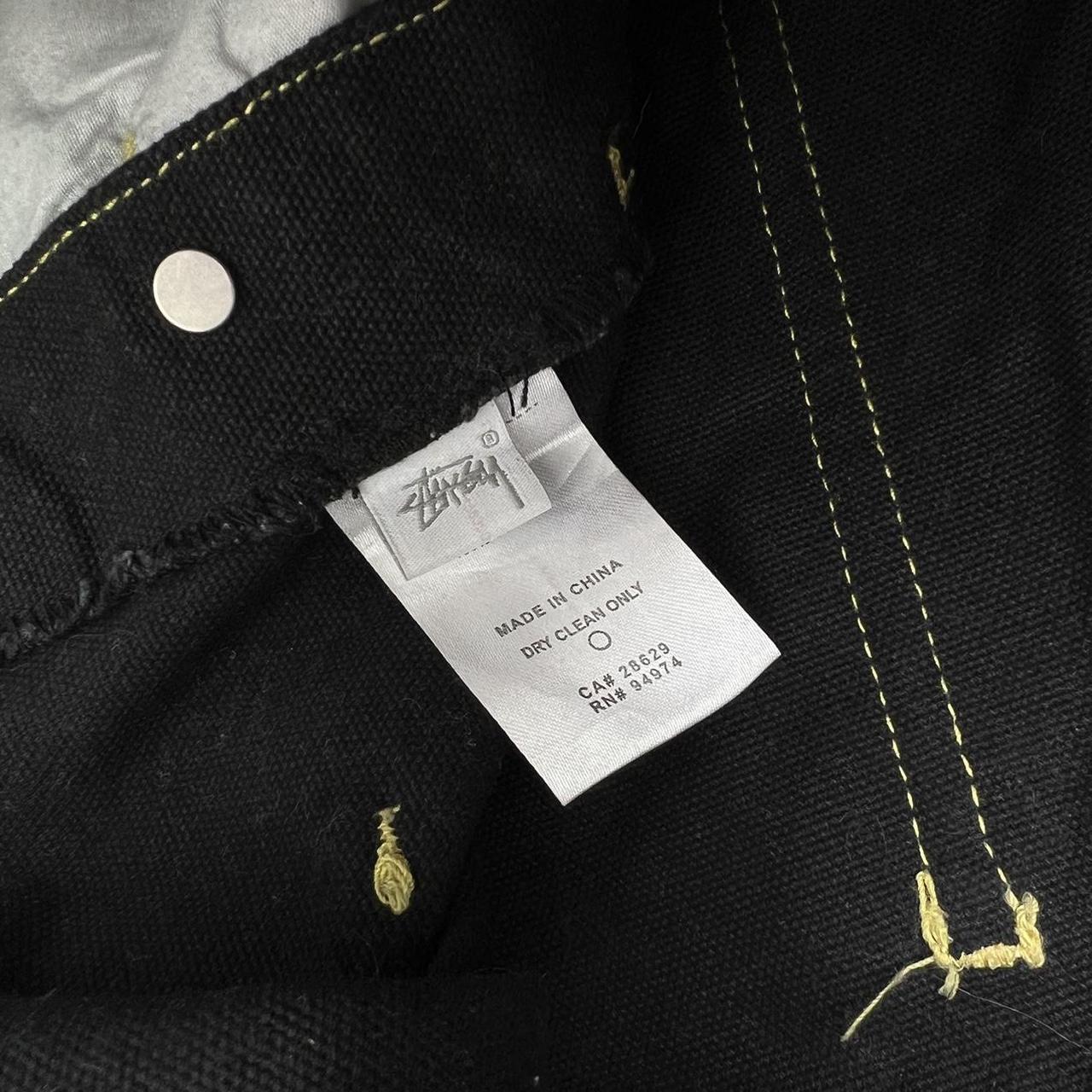 Stussy Dungarees In Black W/ Contrast Stitching