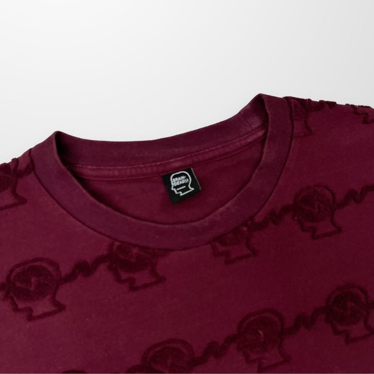 Brain Dead Running Head LS T-Shirt / Light Sweatshirt In Burgundy