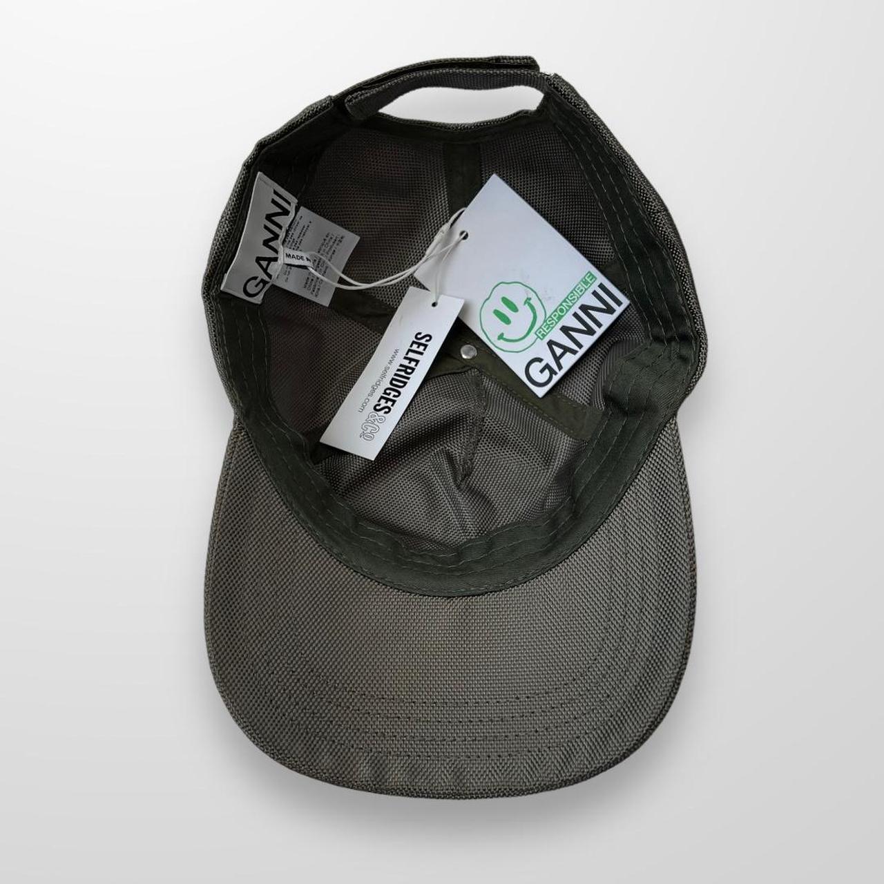 Ganni Let’s Go Outside Cap In Khaki Green