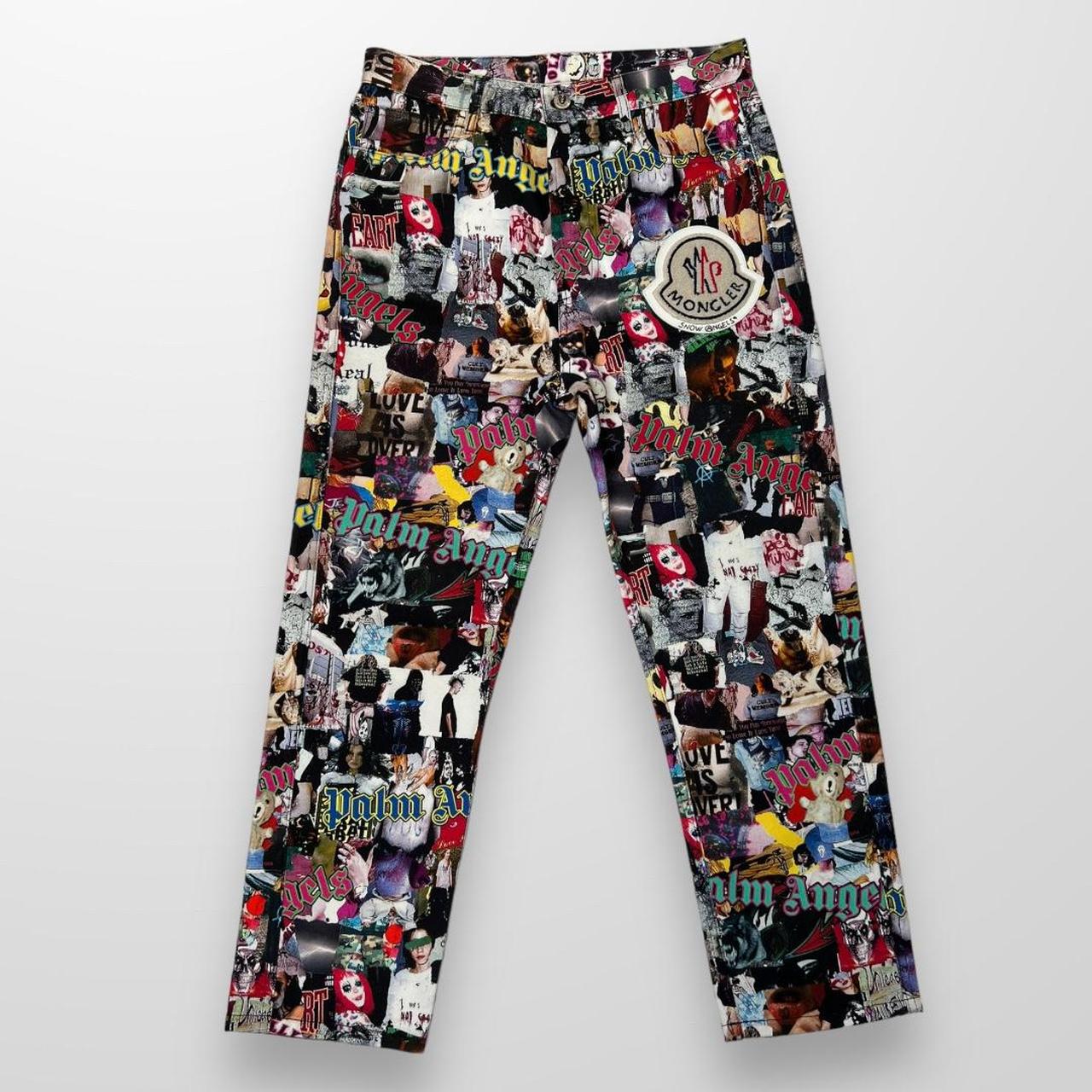 Moncler Genius 8 Moncler Palm Angels 5 Pocket Pant In Multicoloured Print & Felt Logo
