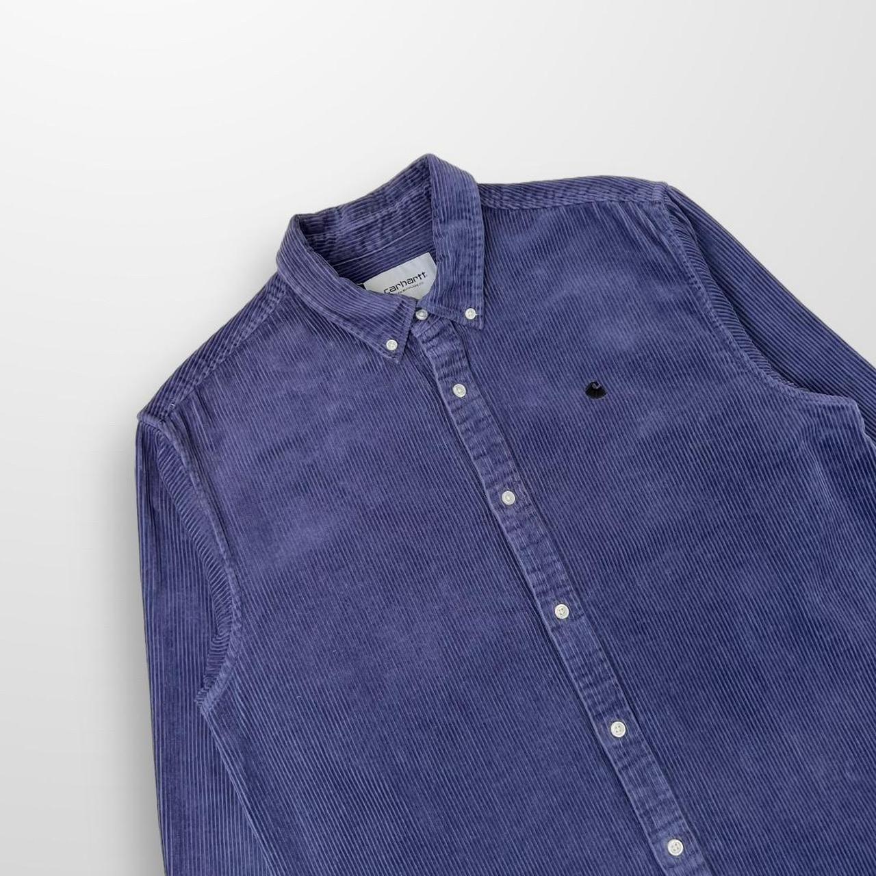 Carhartt WIP LS Madison Cord Shirt In Blue / Purple