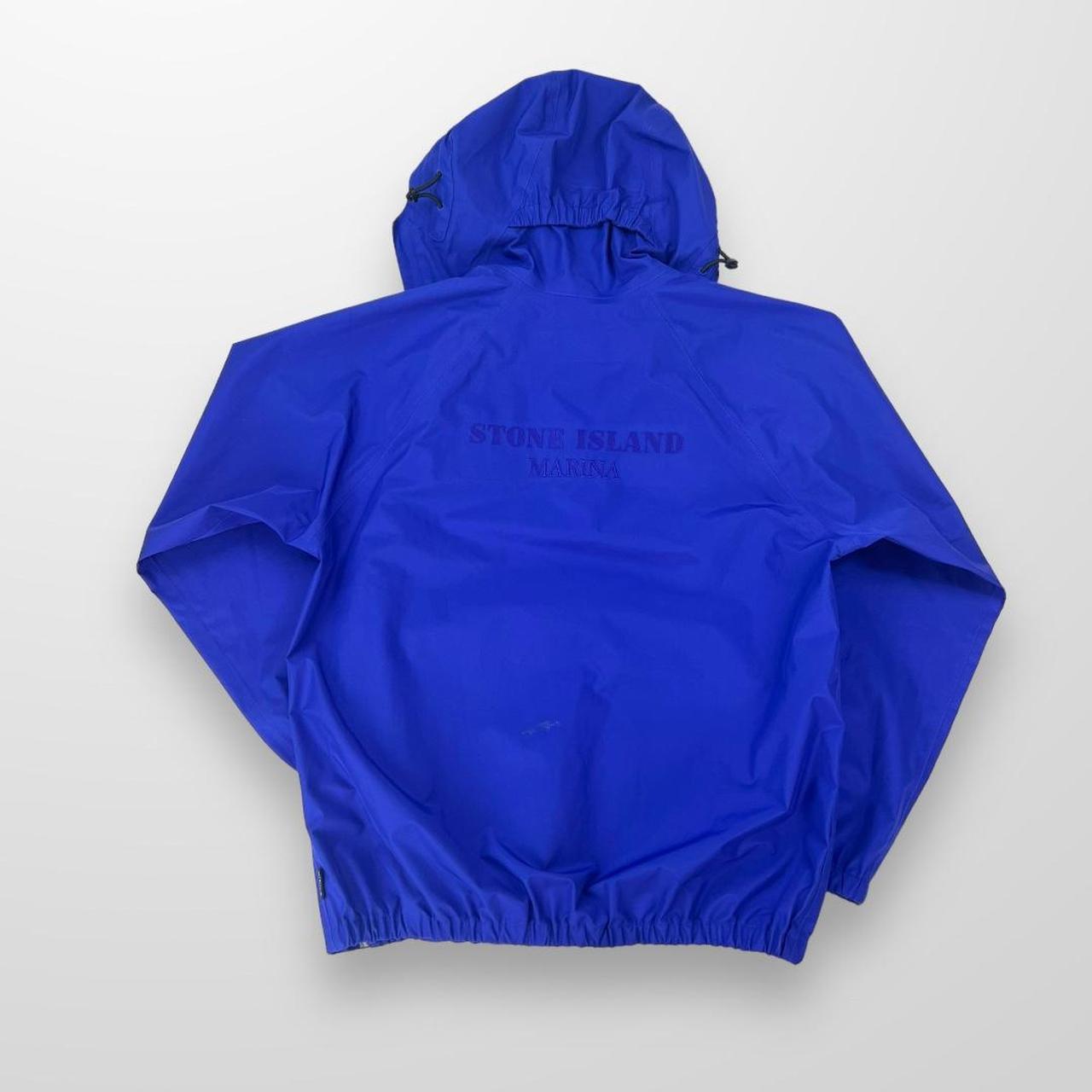 Stone Island Marina Gore-Tex Pullover / Zip Up Jacket In Blue W/ Stone Island Bag