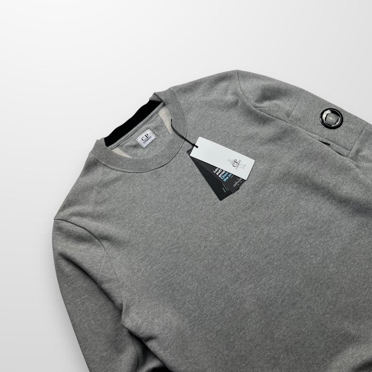 CP Company Diagonal Raised Fleece Crew Neck Sweatshirt In Grey