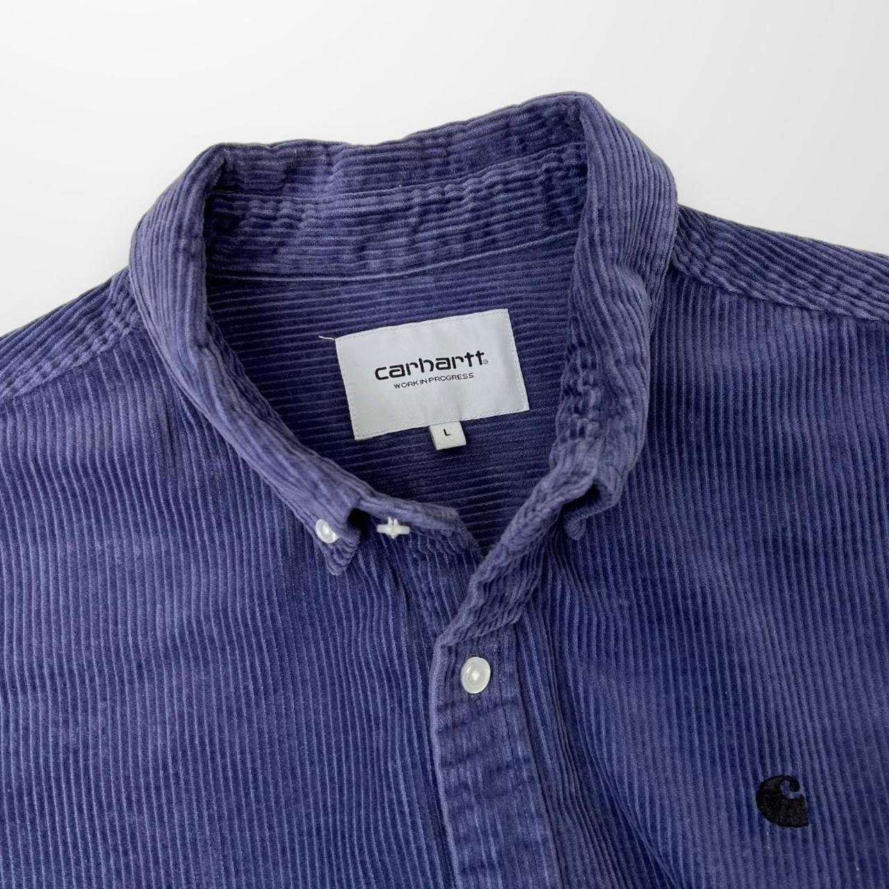 Carhartt WIP LS Madison Cord Shirt In Blue / Purple