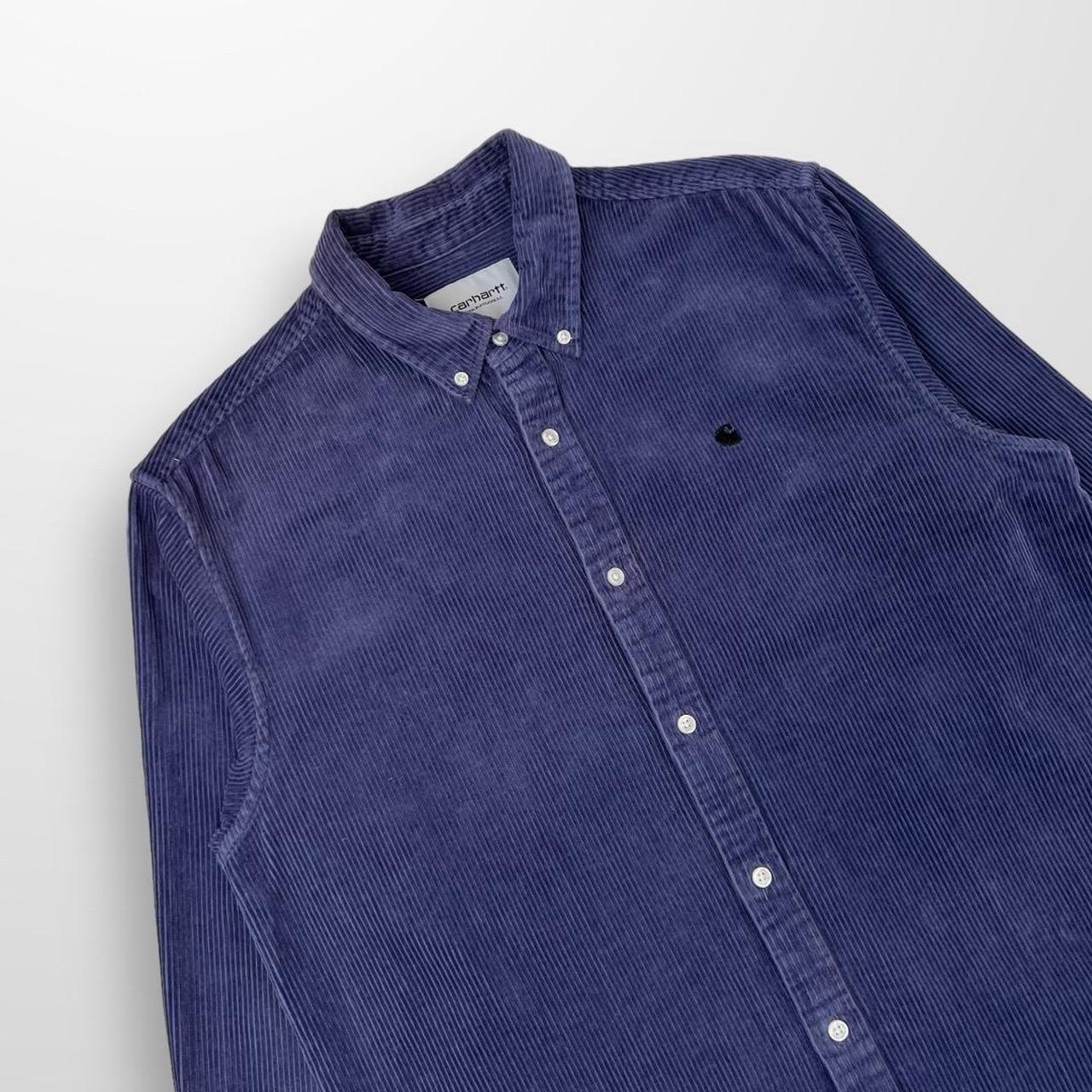 Carhartt WIP LS Madison Cord Shirt In Blue / Purple