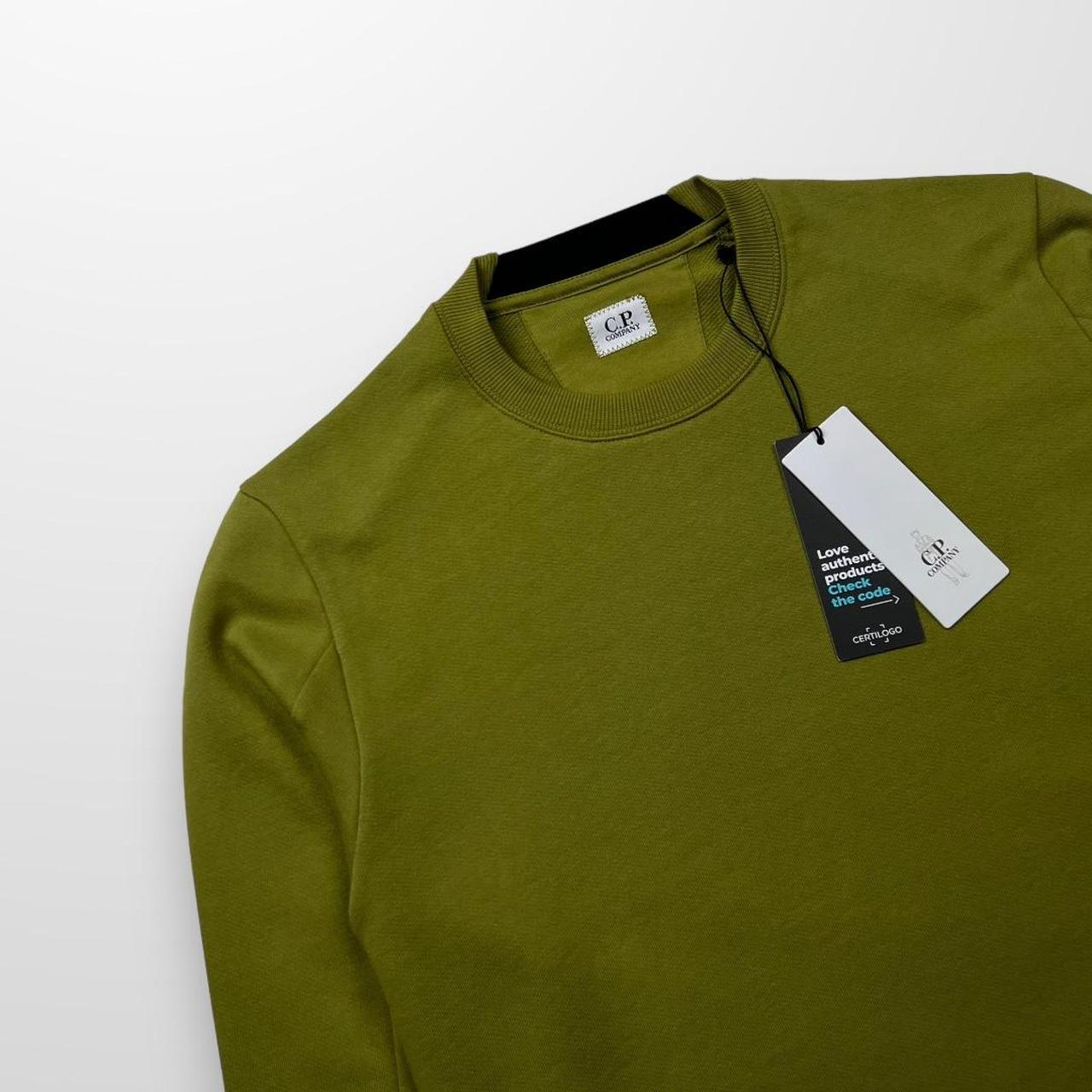 CP Company Crew Neck Diagonal Raised Fleece In Khaki