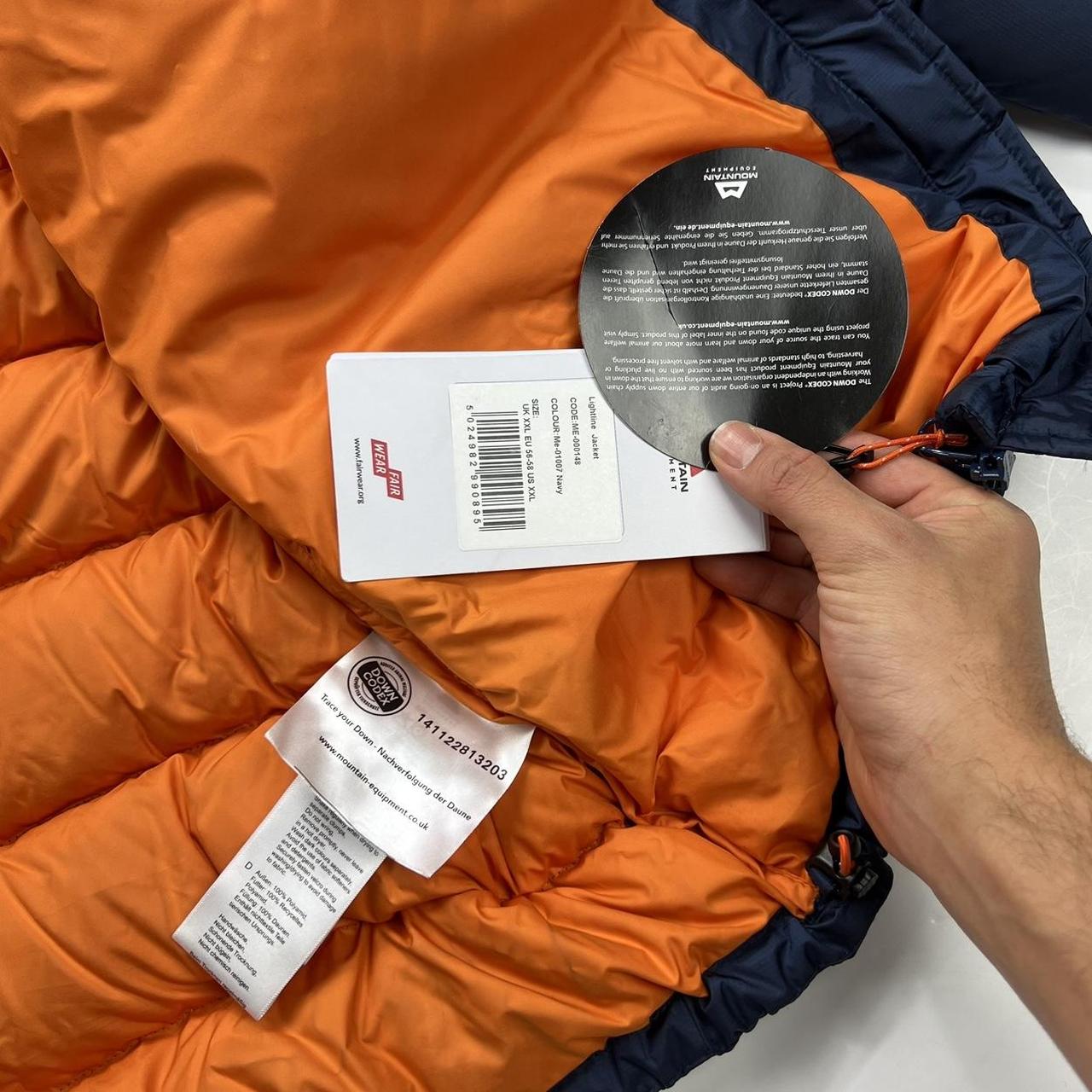 Mountain Equipment Lightline Puffer Jacket In Navy & Orange
