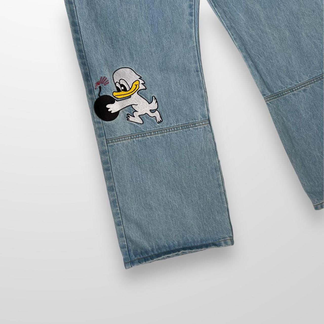 Palace Duck Bomb Panel Jeans In Stone Wash Blue